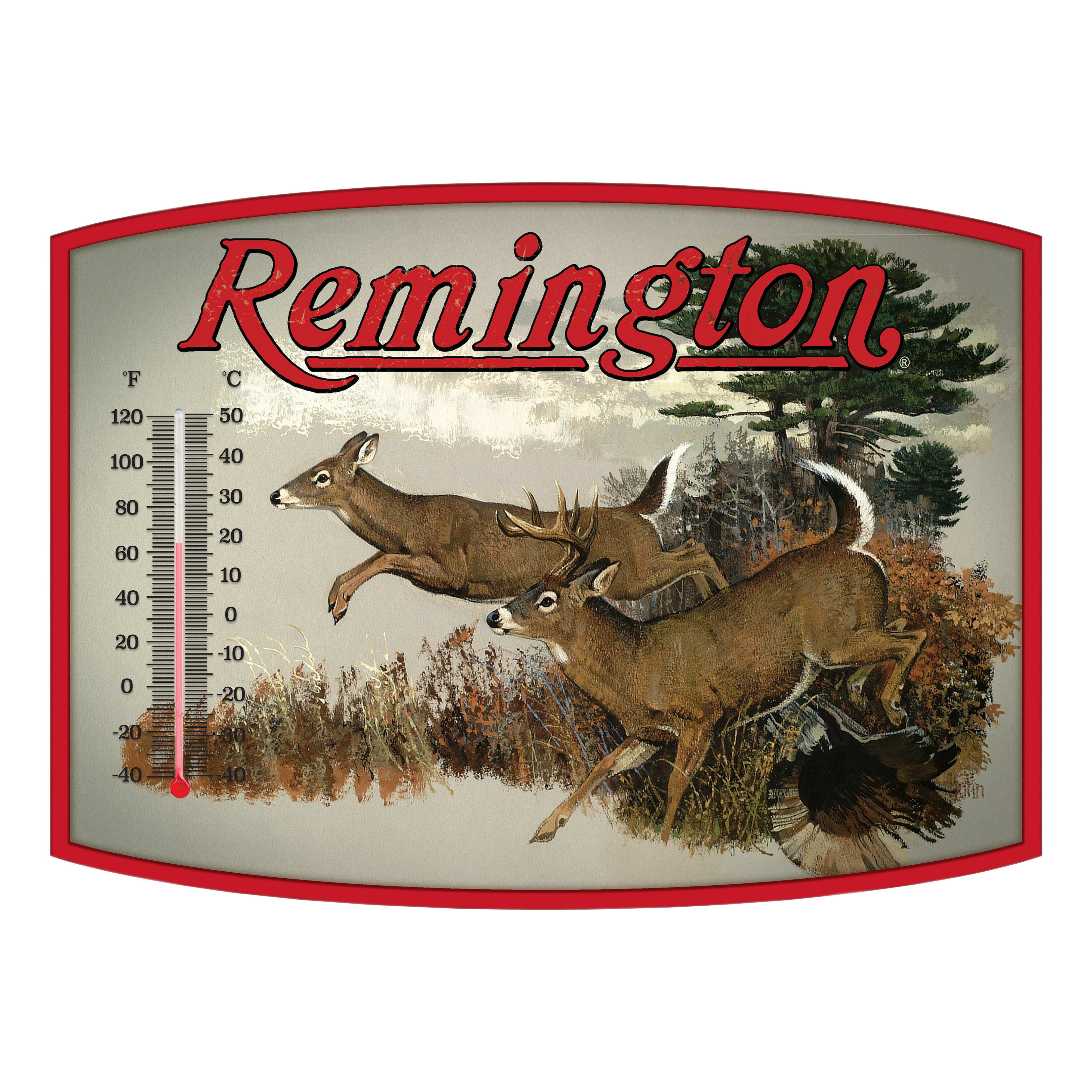 Remington® Whitetail Deer Thermometer Tin Sign