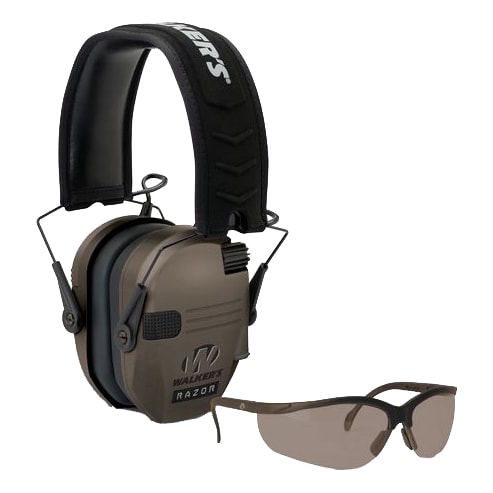 Walker's Razor Ultralow-Profile Electronic Muffs with Shooting Glasses
