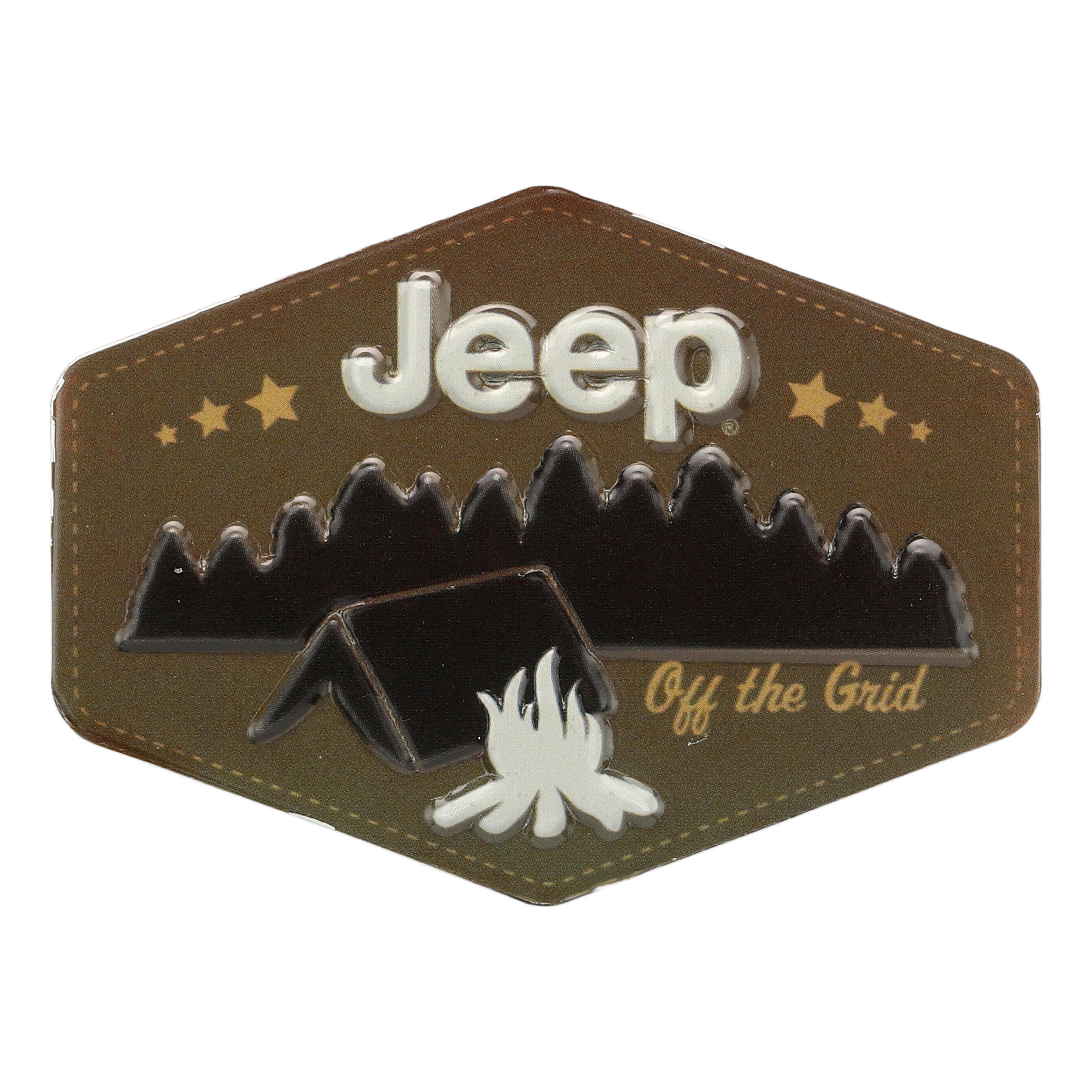 Open Roads Jeep Camping Embossed Metal Magnet