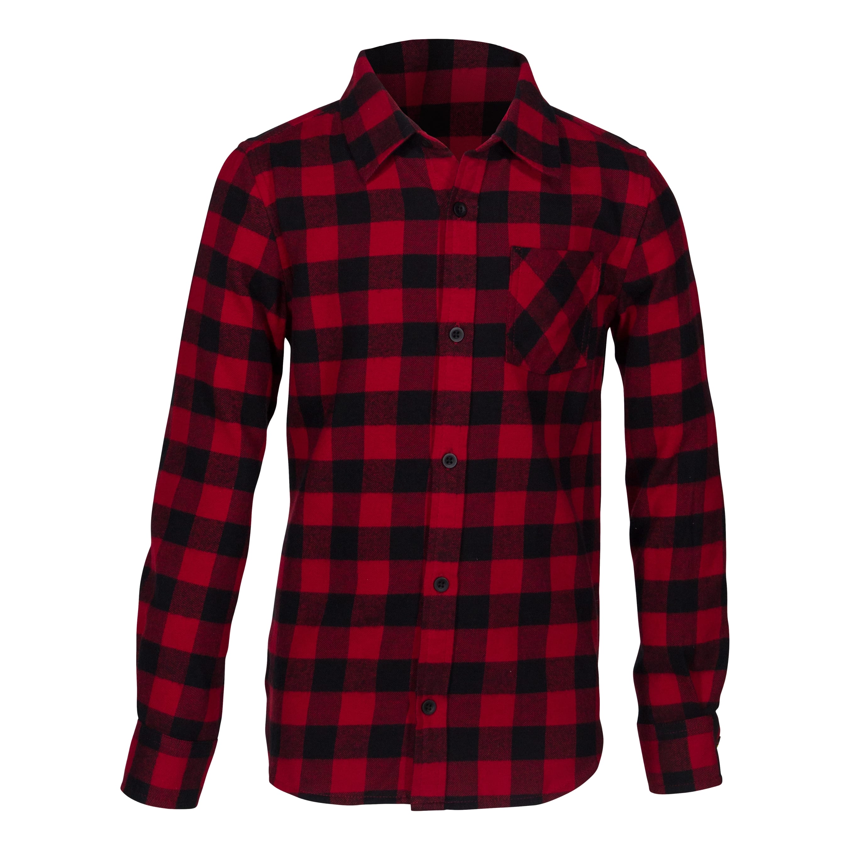 Outdoor Kids Boys' Long-Sleeve Flannel Shirt - Red/Black Buffalo