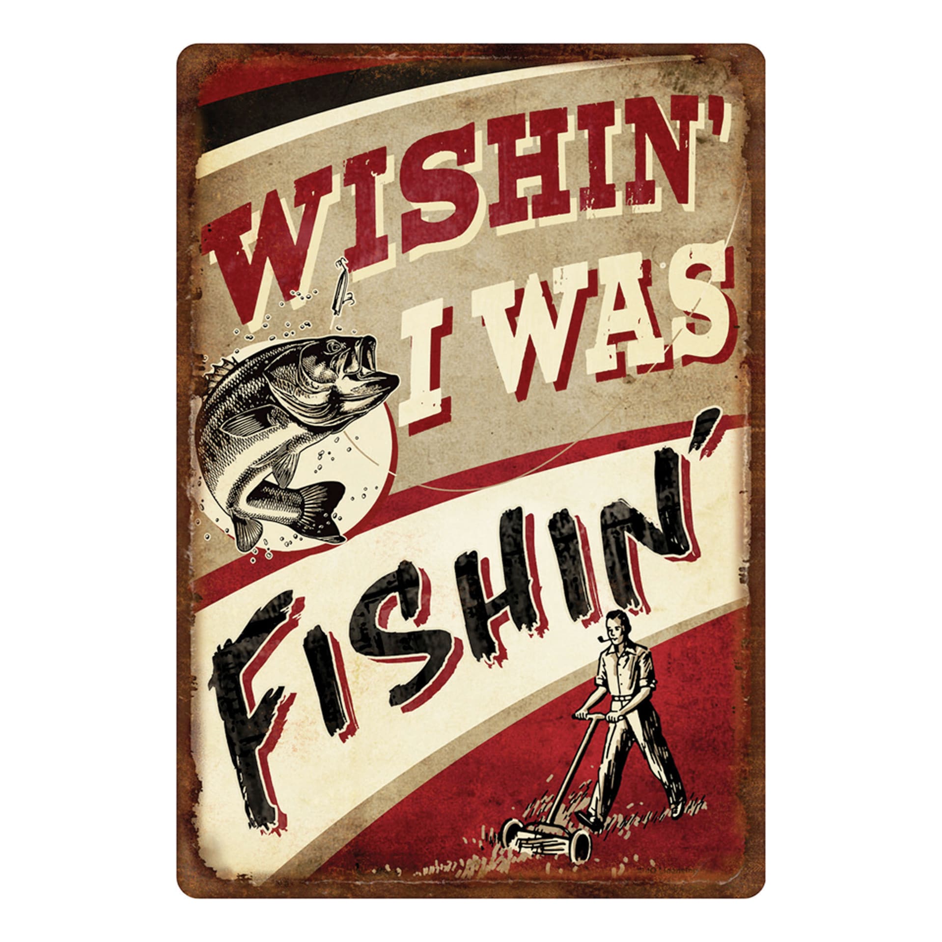 Rivers Edge Wishin/Fishin Tin Sign