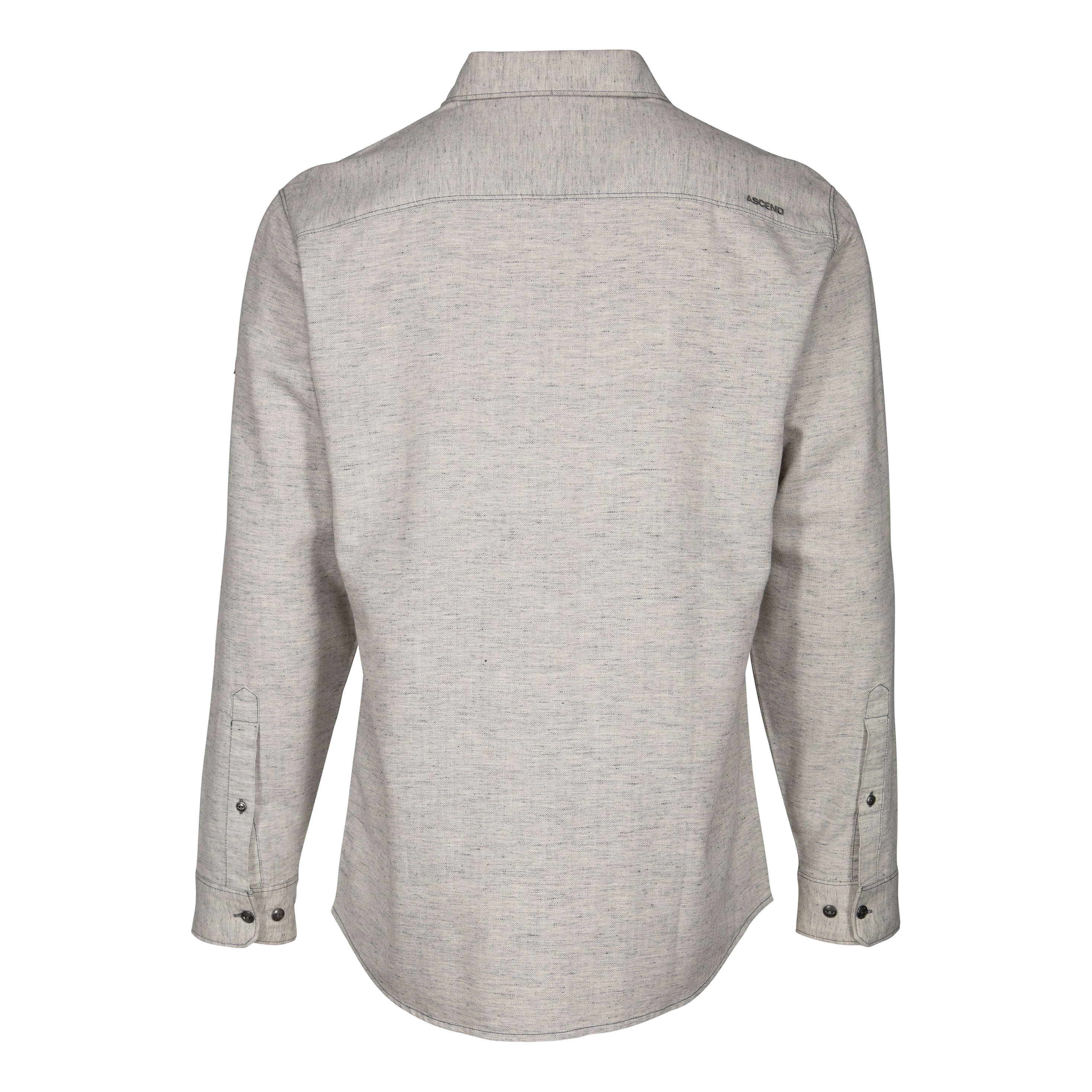 Ascend® Men’s Herringbone Slub Long-Sleeve Shirt - Light Grey - back