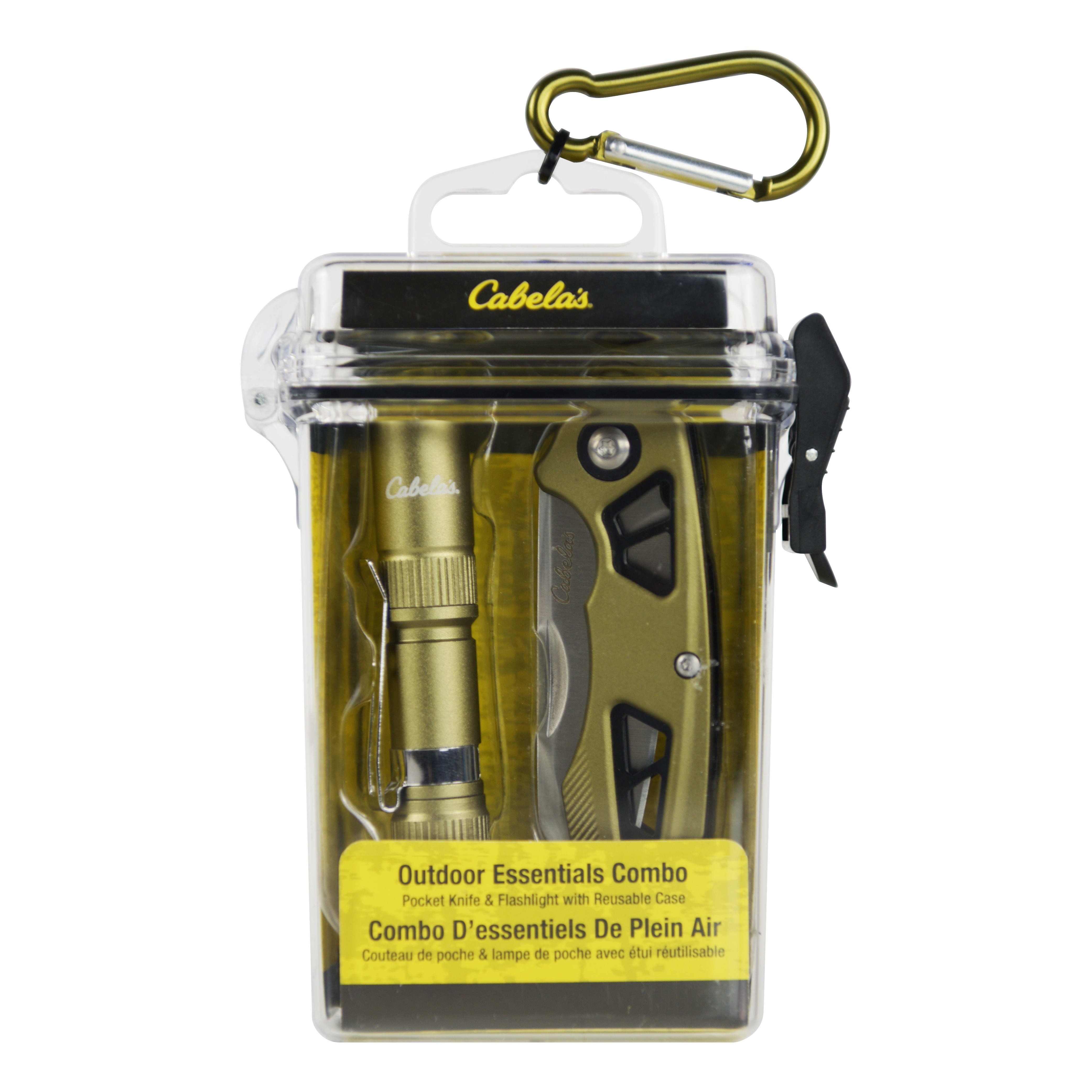 Cabela's Knife and Flashlight Combo with Waterproof Case - Olive