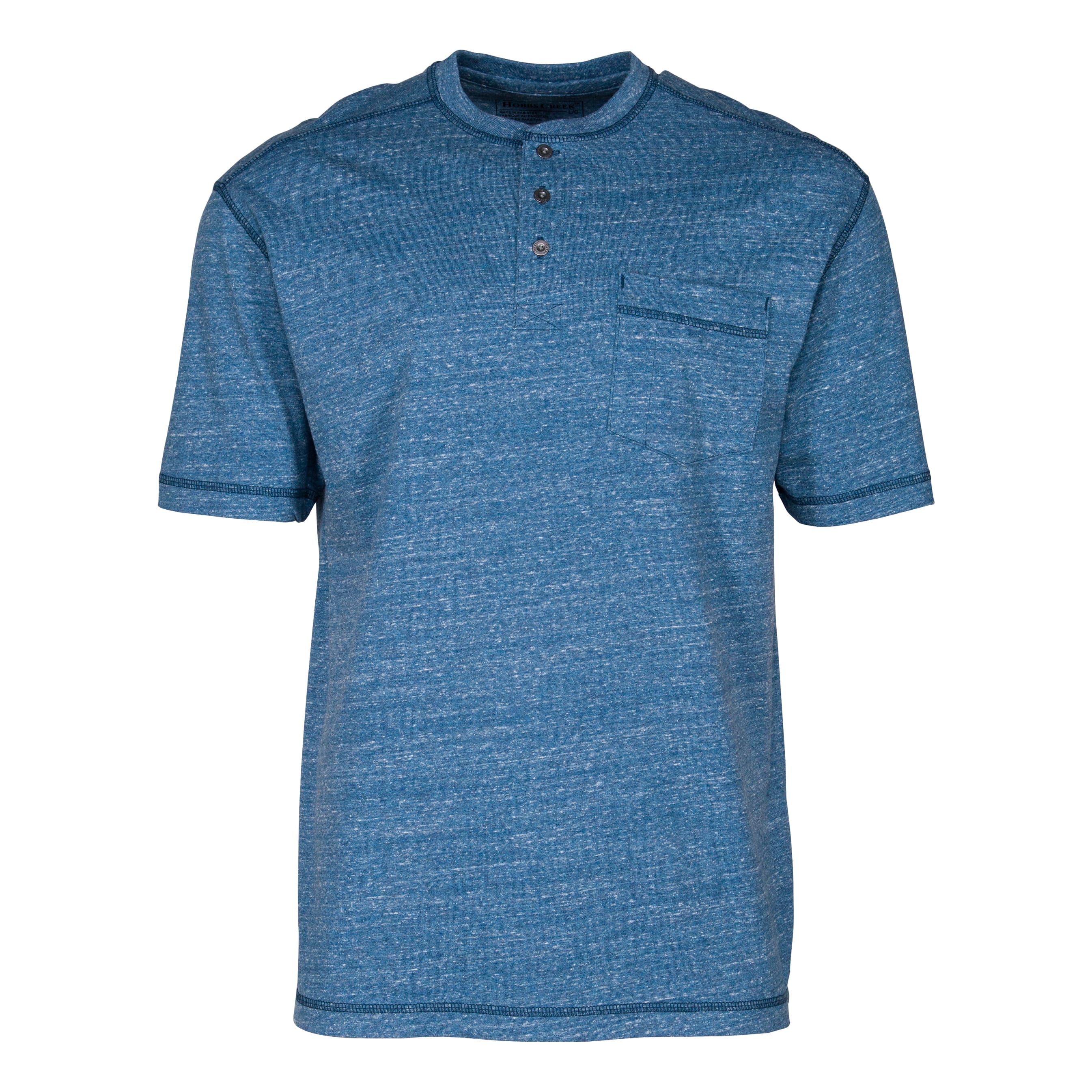 Hobbs Creek Men’s Stone Ridge Short-Sleeve Pocket Henley Shirt - Sky Blue