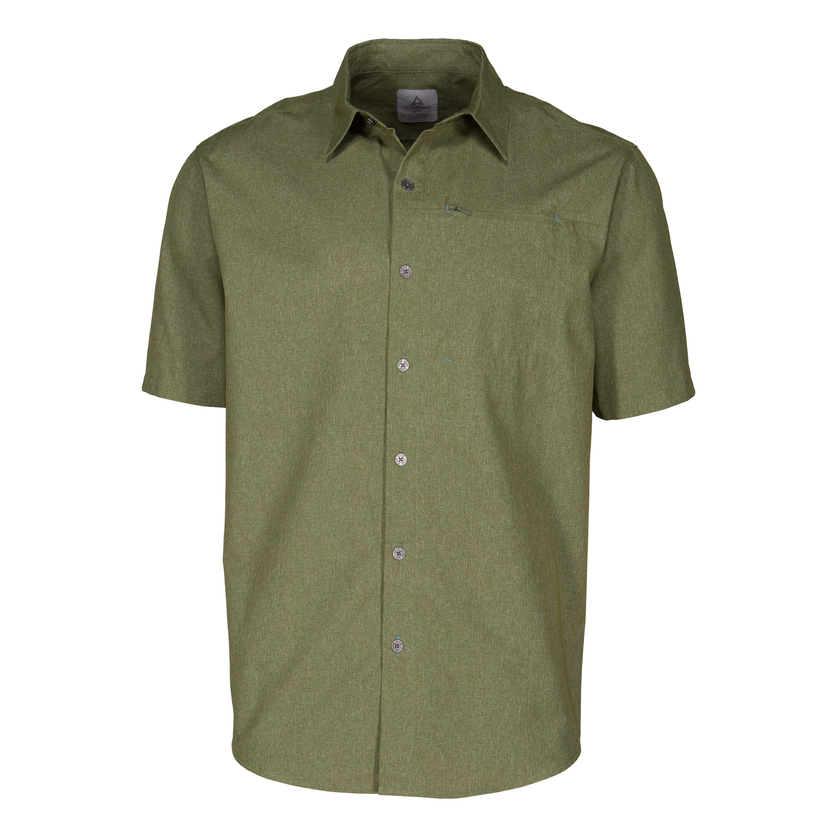 Ascend® Men’s Woven Button-Down Short-Sleeve Shirt - Olive