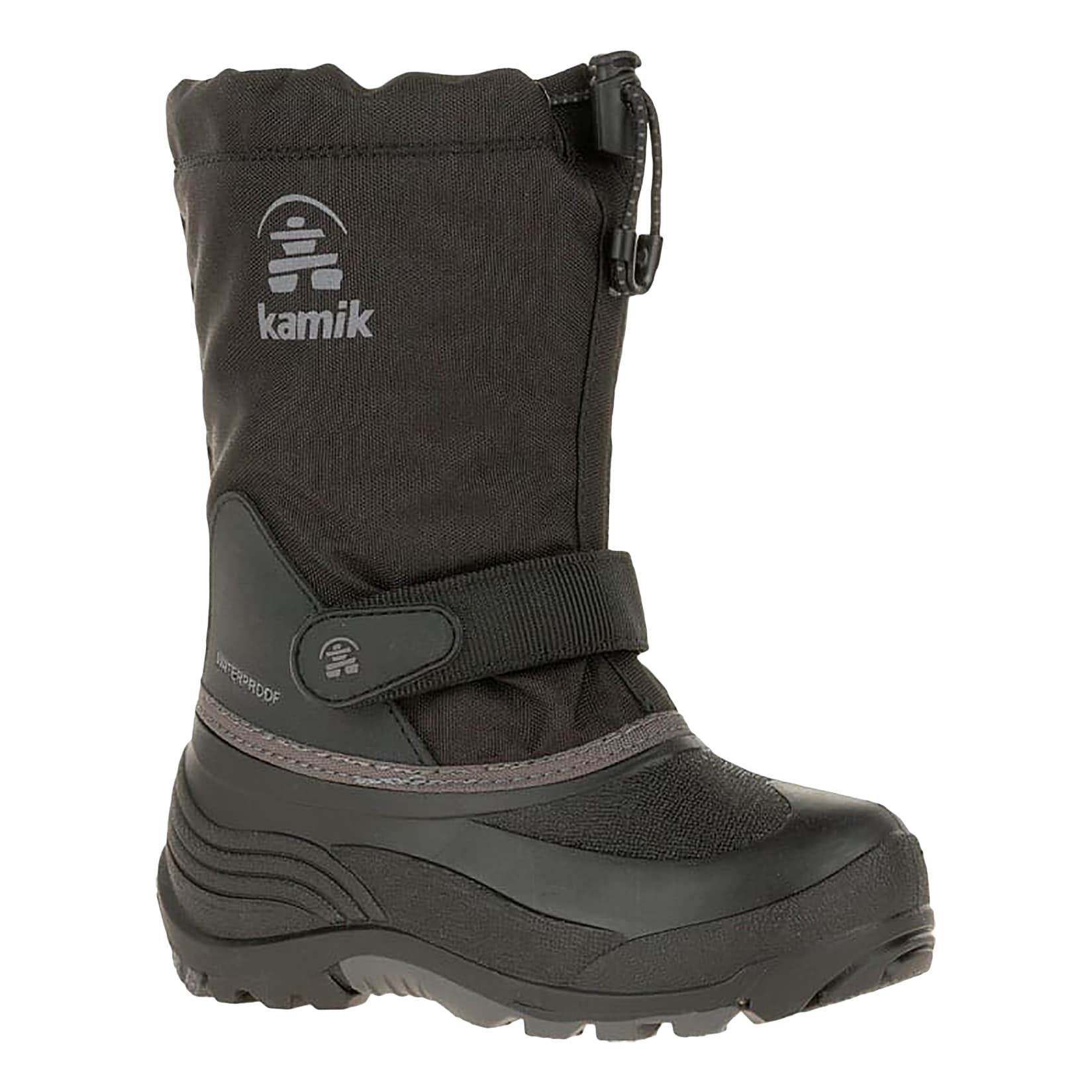 Kamik® Youth Waterbug 5 Waterproof Pac Boots - Black/Charcoal