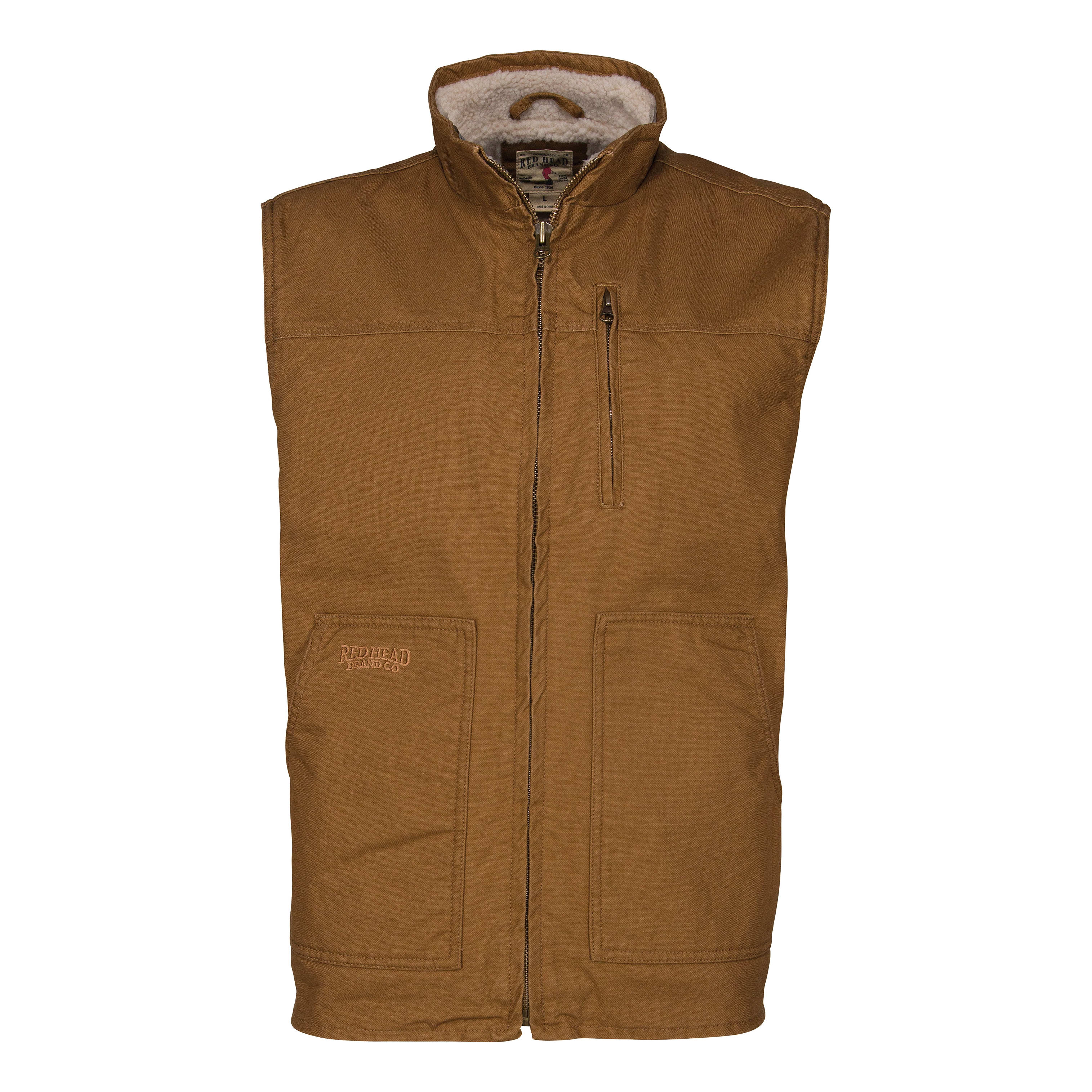 RedHead® Men’s Sherpa-Lined Canvas Vest - Rubber
