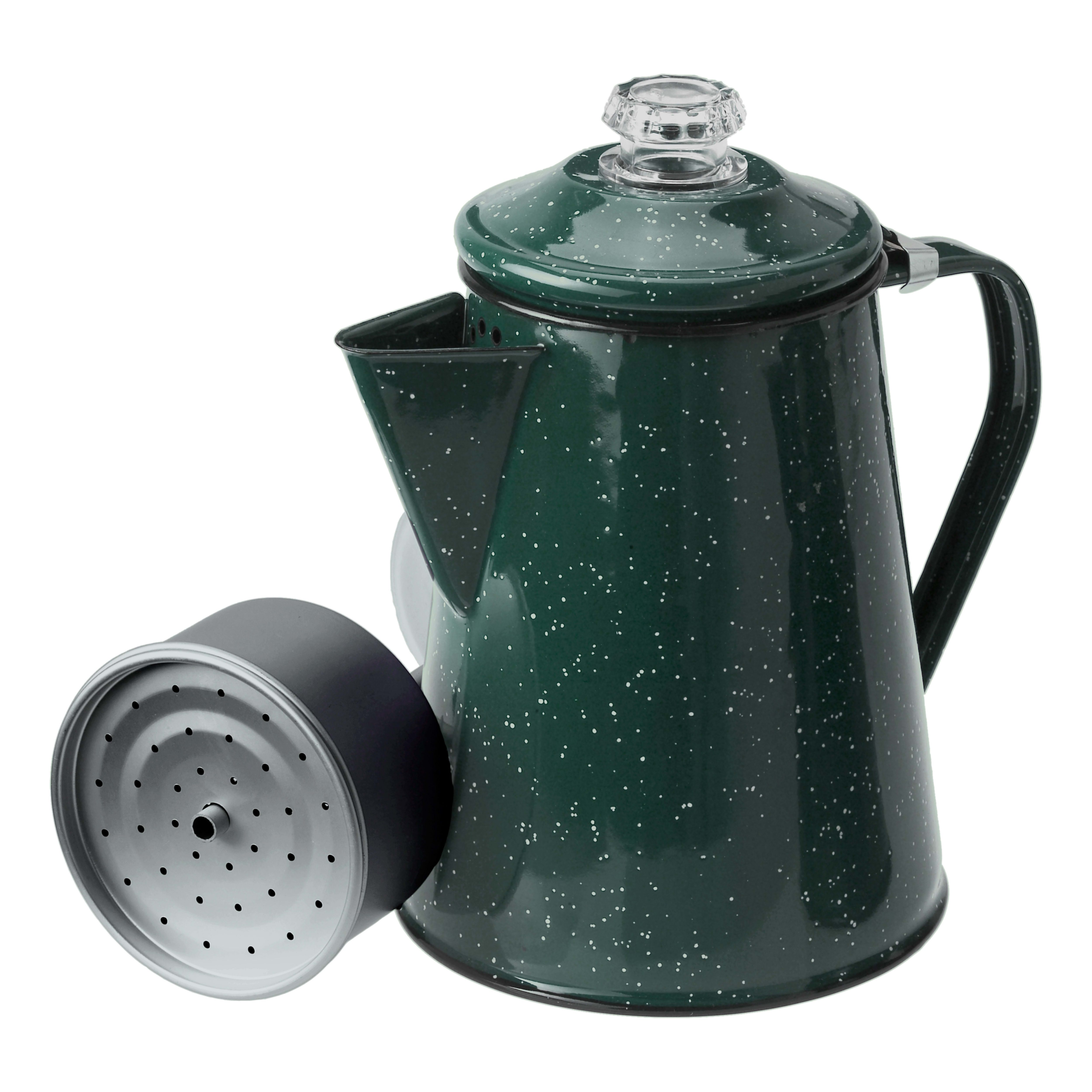 GSI Outdoors Stainless Green Pioneer Enamel 12 Cup Percolator Cabela
