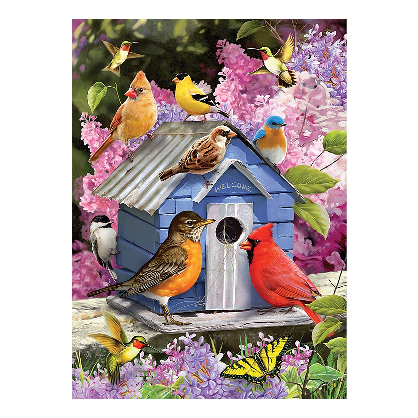 Cobble Hill Spring Birdhouse Puzzle - 1000 pieces - finished