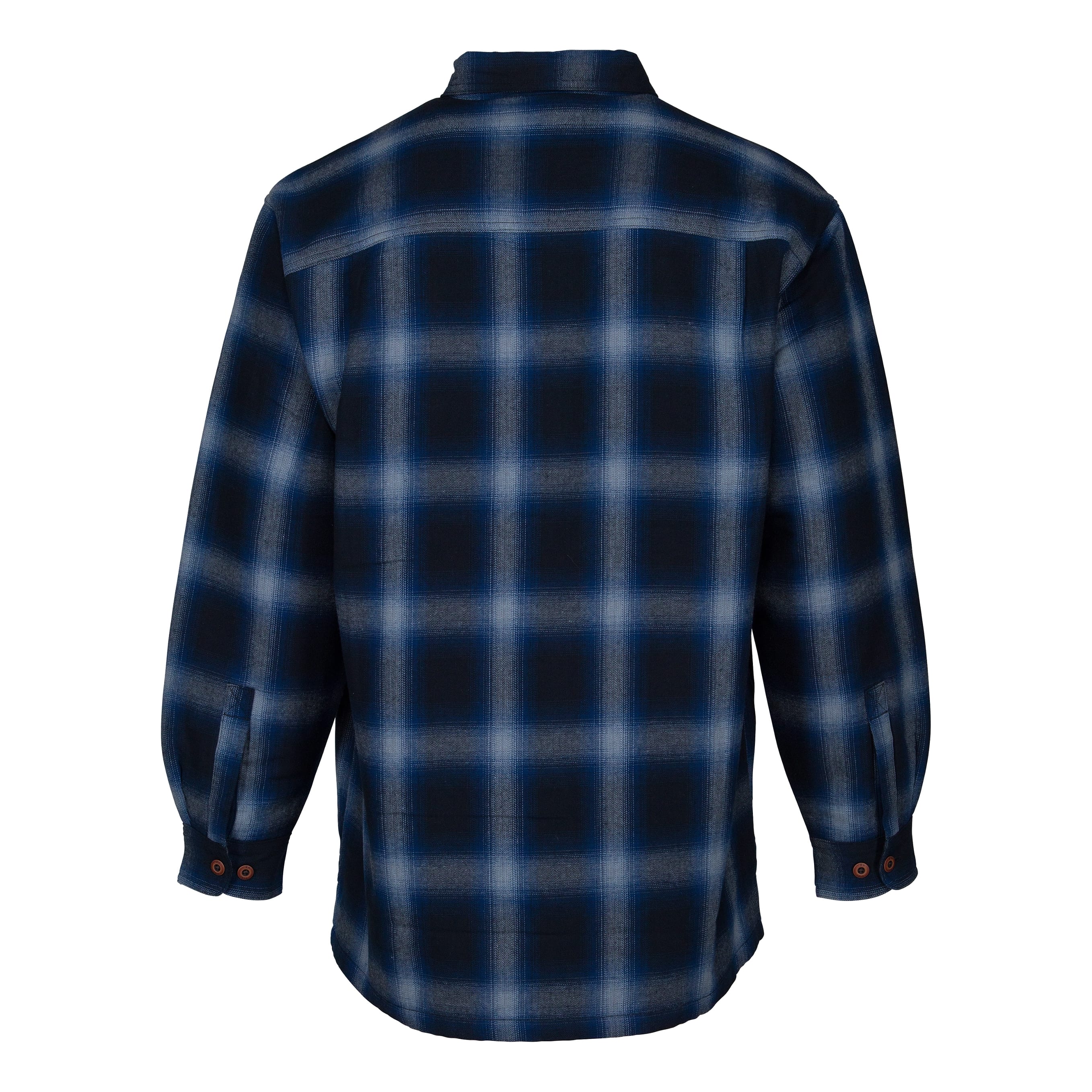 RedHead® Men’s Fleece-Lined Plaid Flannel Shirt - Blue Ombre Plaid