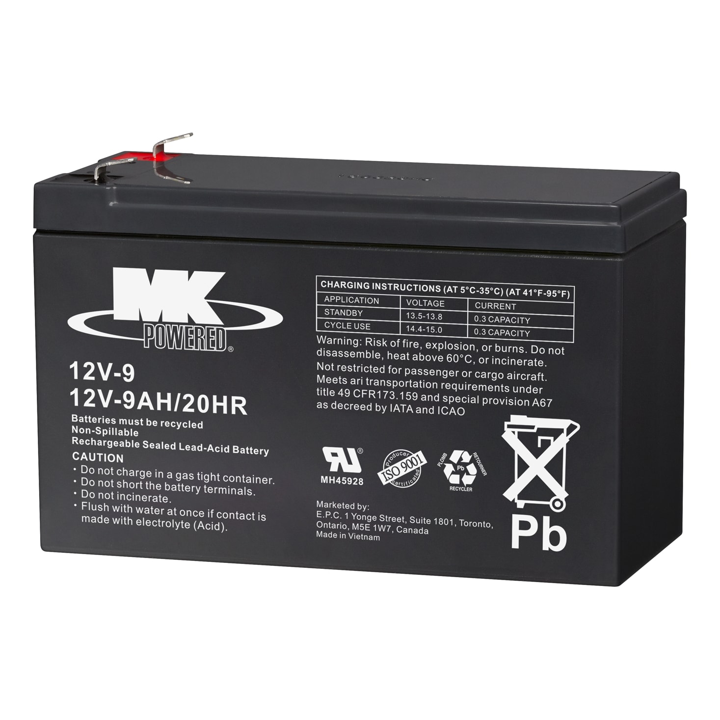 East Penn 12V9 Sealed Lead Acid Battery Cabela