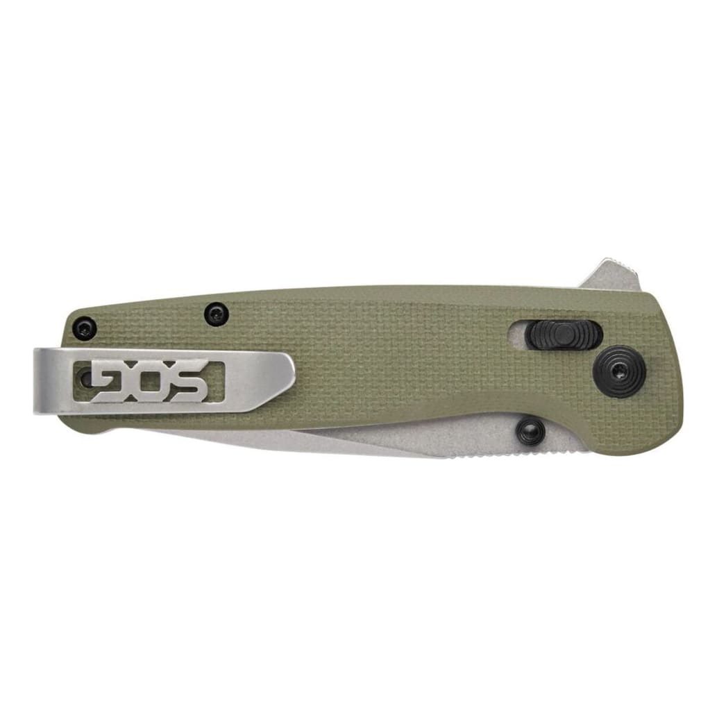 SOG® Terminus XR Folding Knife - Green - Clip View