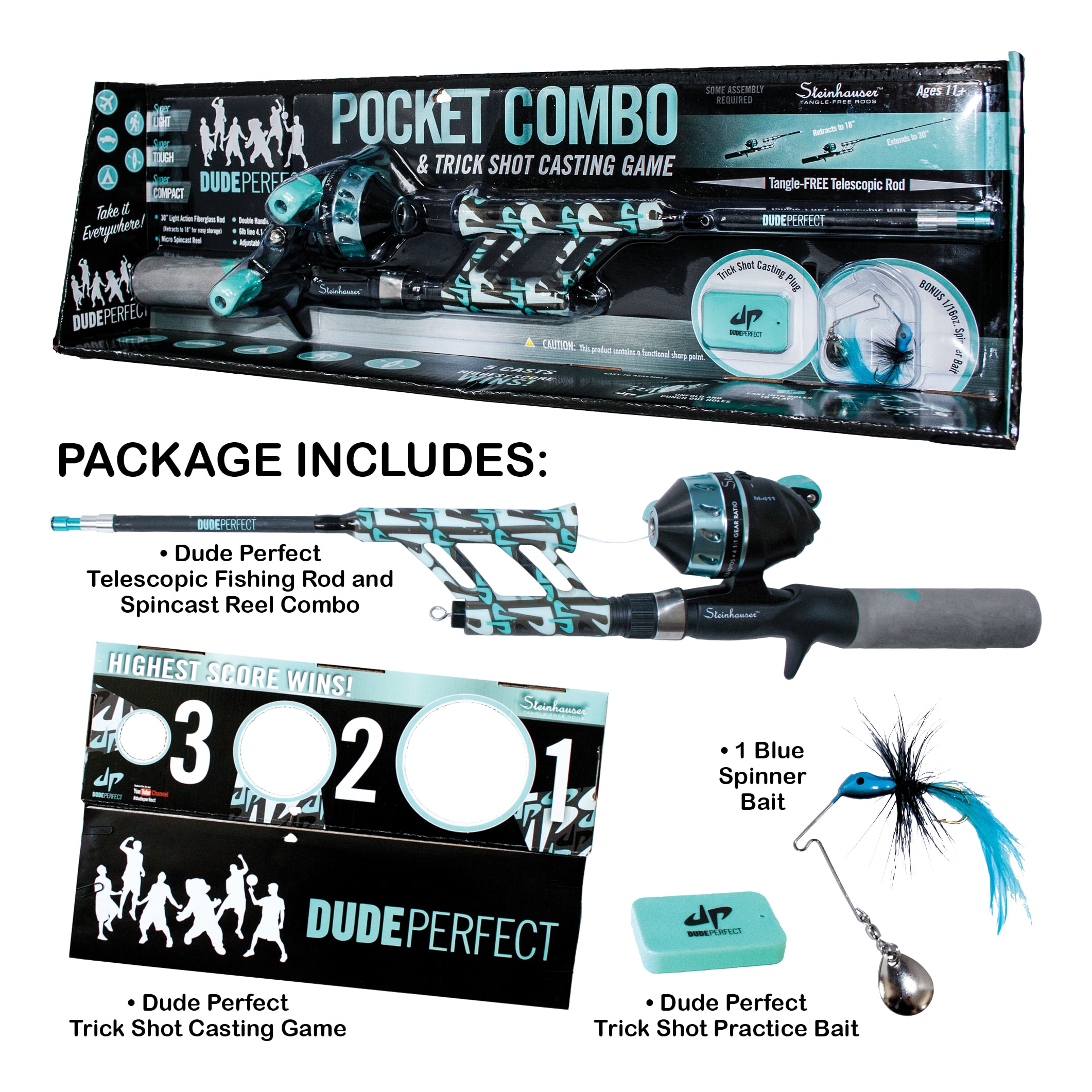 Kid Casters Dude Perfect Pocket Combo & Trick Shot Game - Package Includes View