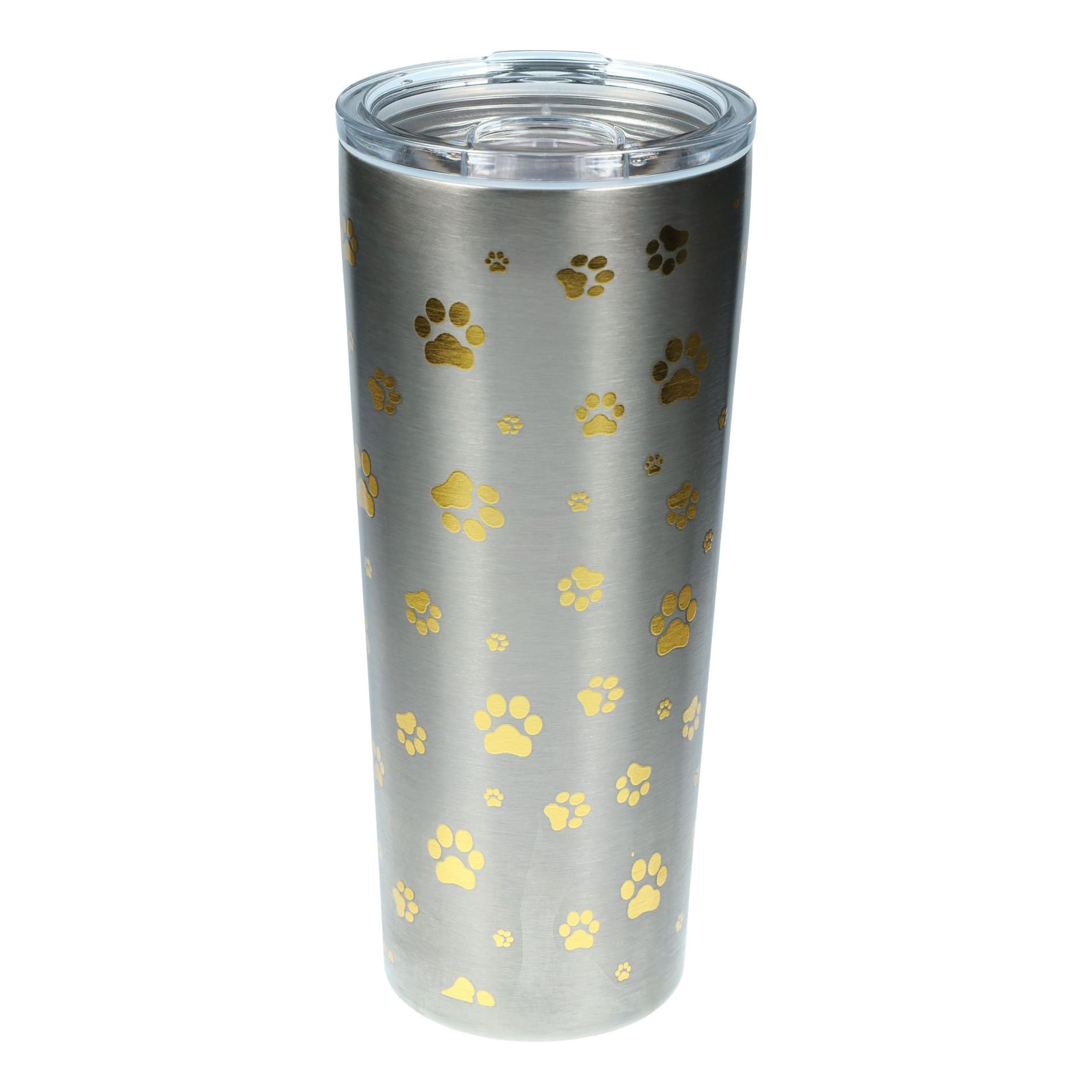 PURE Drinkware Paved with Paw Prints Stainless Steel 22 oz. Tumbler - Back View