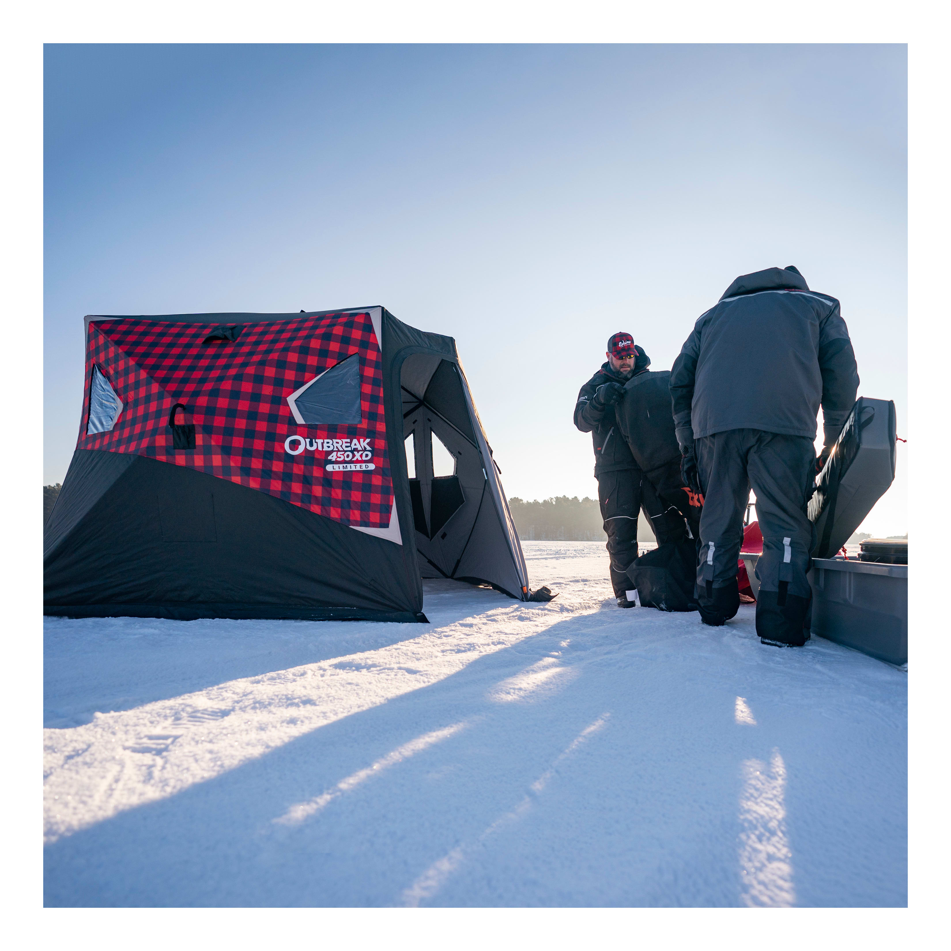 Eskimo Outbreak 450XD Limited Pop-up Portable Insulated Ice Fishing Shelter 4-5 Person 75 sq ft Fishable Area 