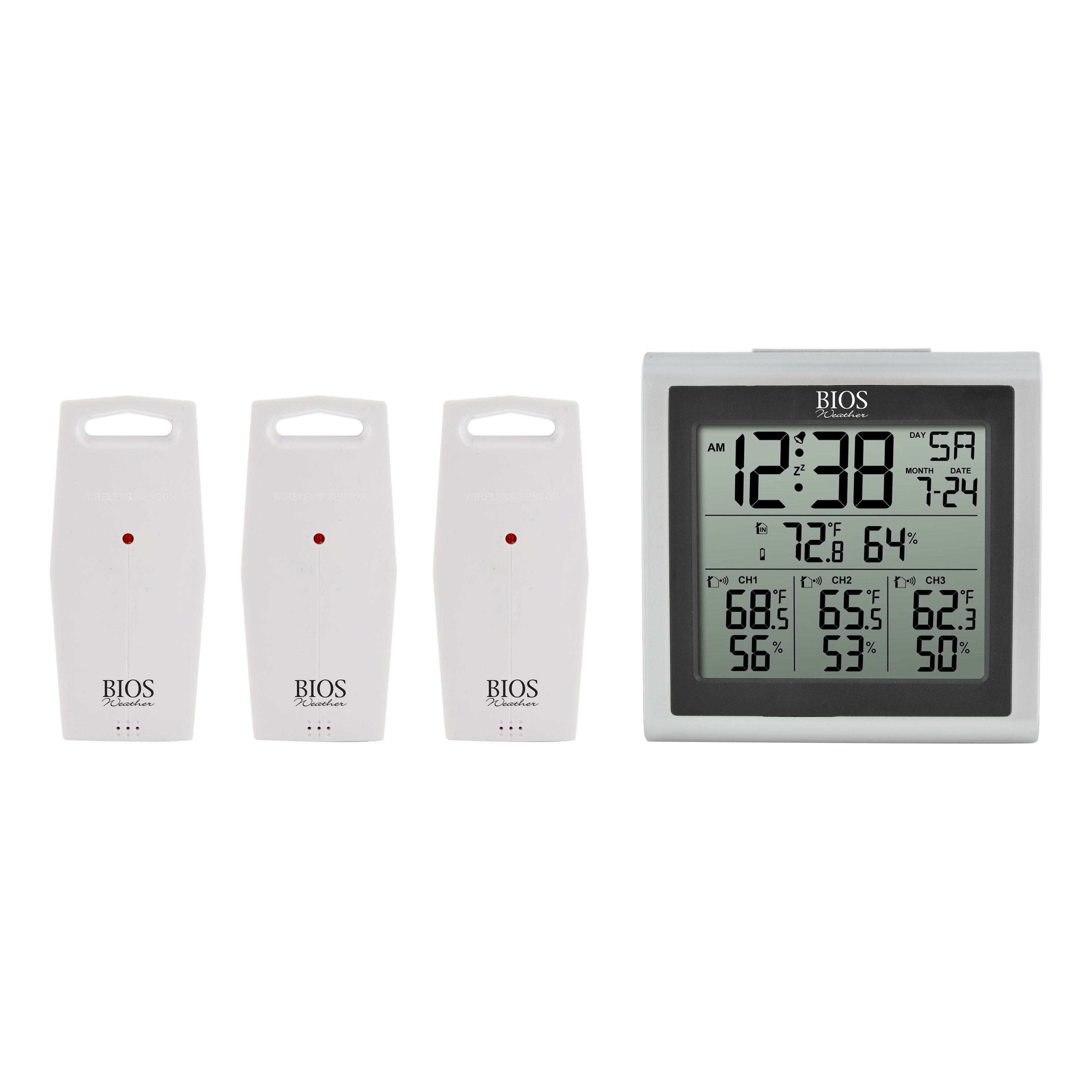 Bios Weather Indoor/Outdoor Thermometer with 3 Sensors
