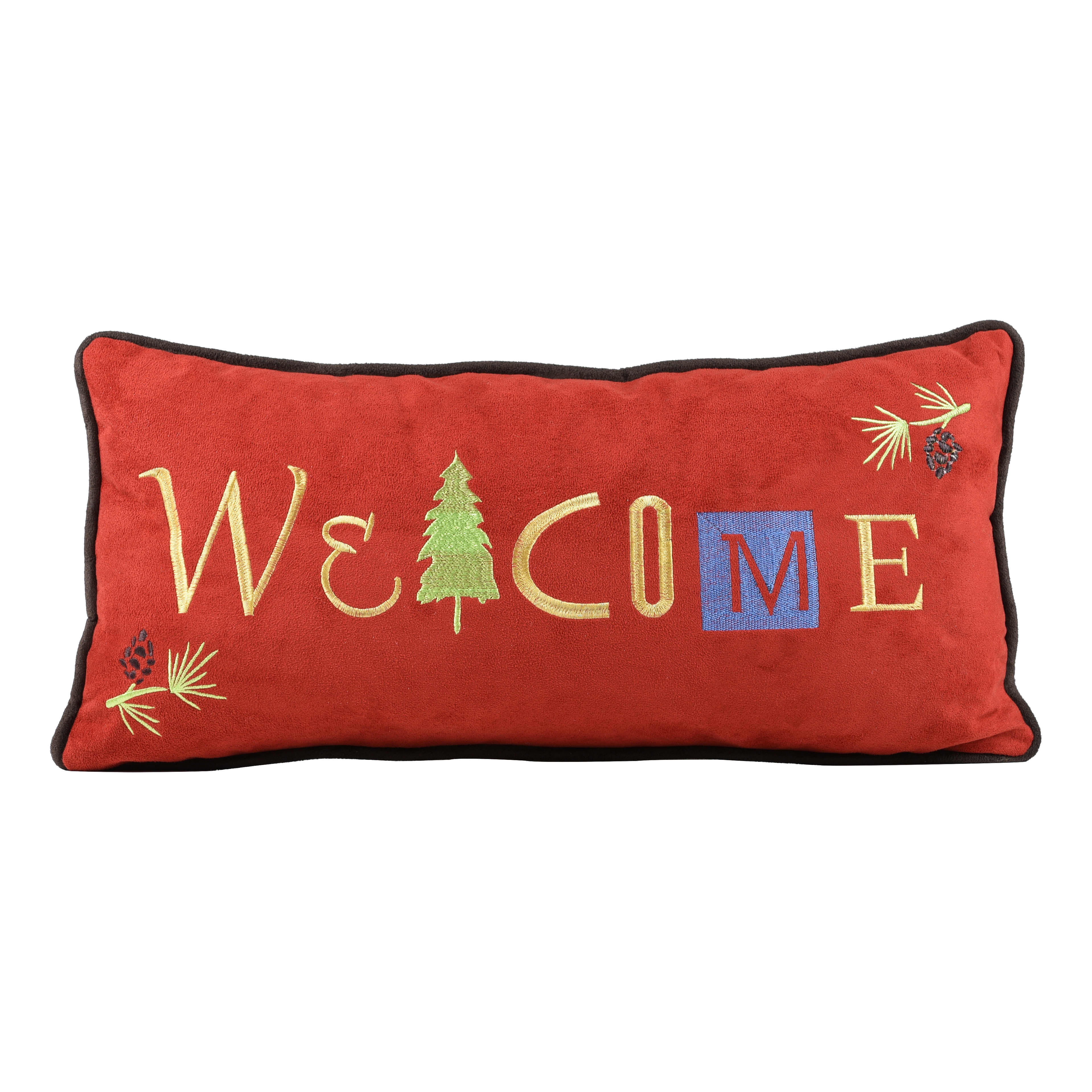 Carstens Chain Stitch Pillows - Welcome