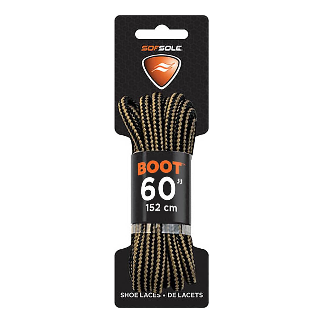Sof Sole Waxed Boot Laces - 60" - Black/Tan