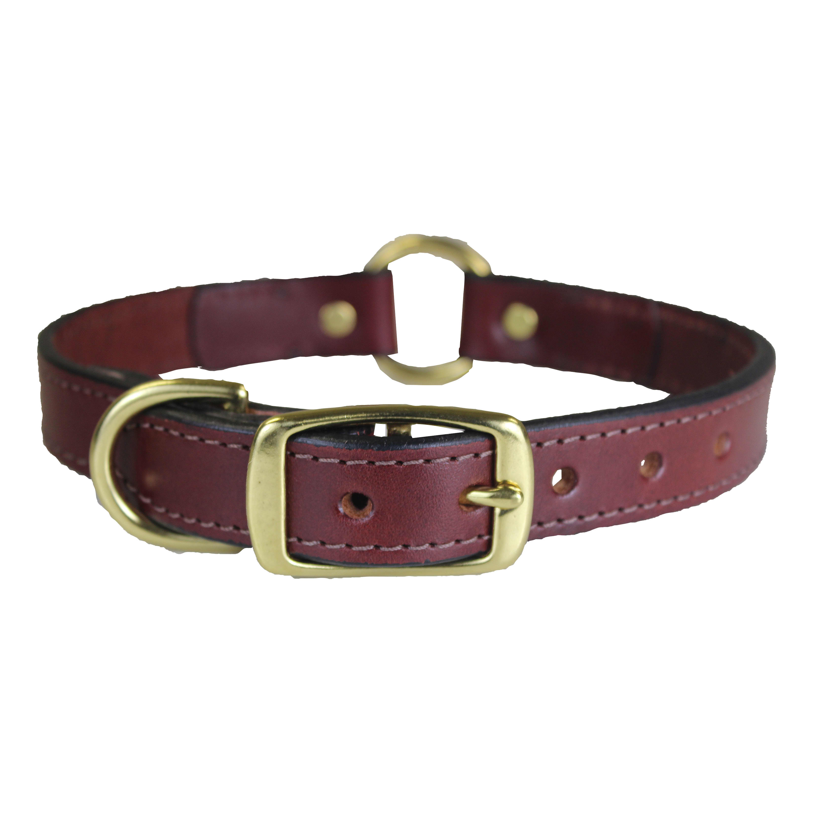 Omni Pet 1" Leather Collar with Centre Ring