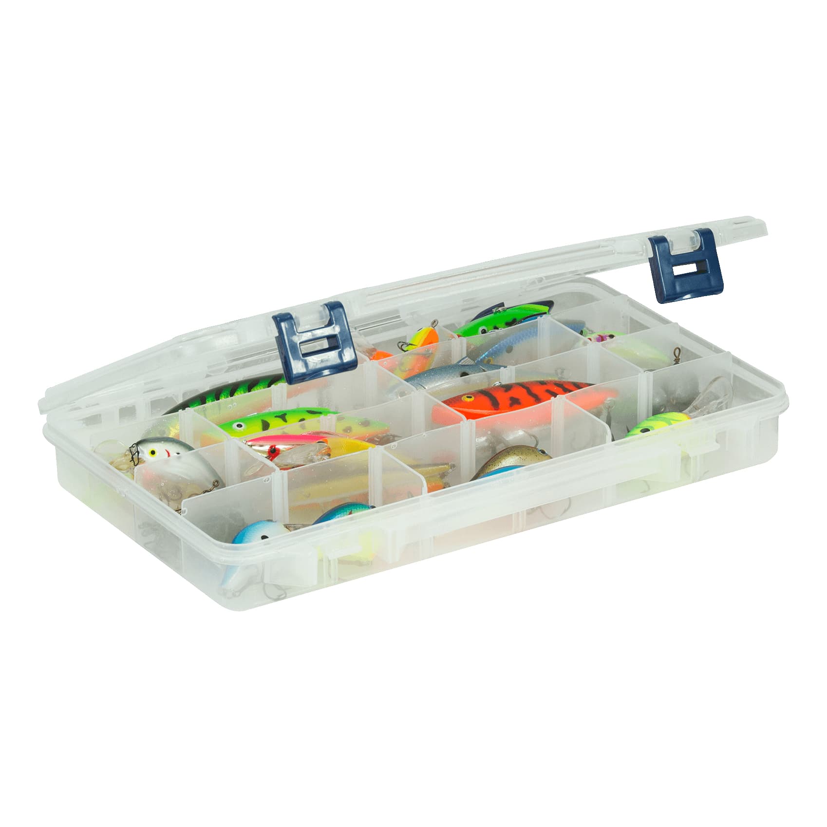 Plano Edge 3600 used tackle box w four dividers & hydro-flo lure