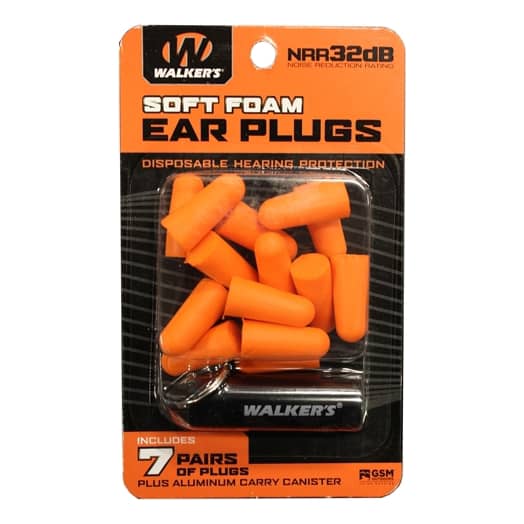 Walker's Soft Foam Ear Plugs - Orange