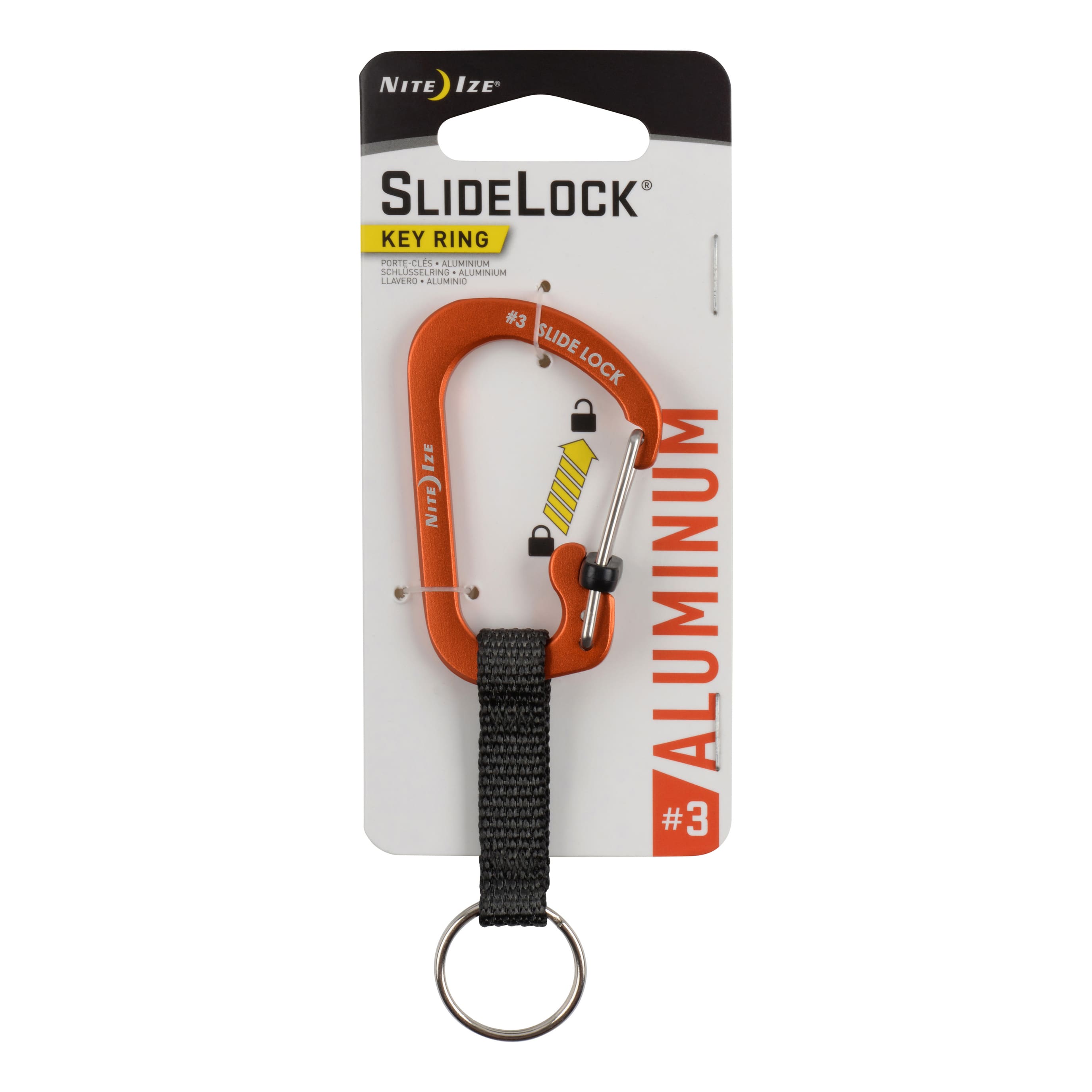 Nite Ize® SlideLock® KeyRing Aluminum Carabiner - Orange