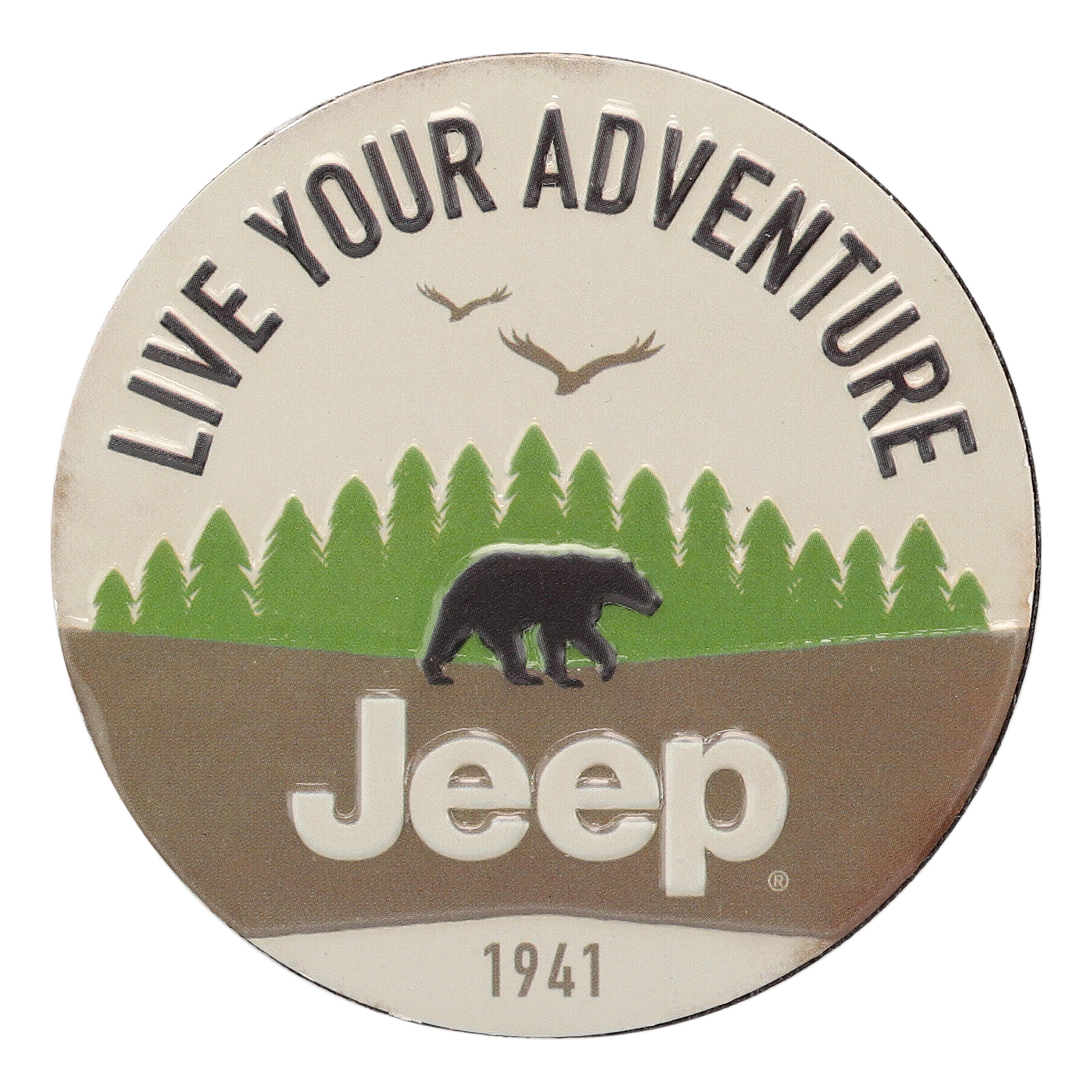 Open Roads Jeep Live Your Adventure Die Cut Embossed Metal Magnet