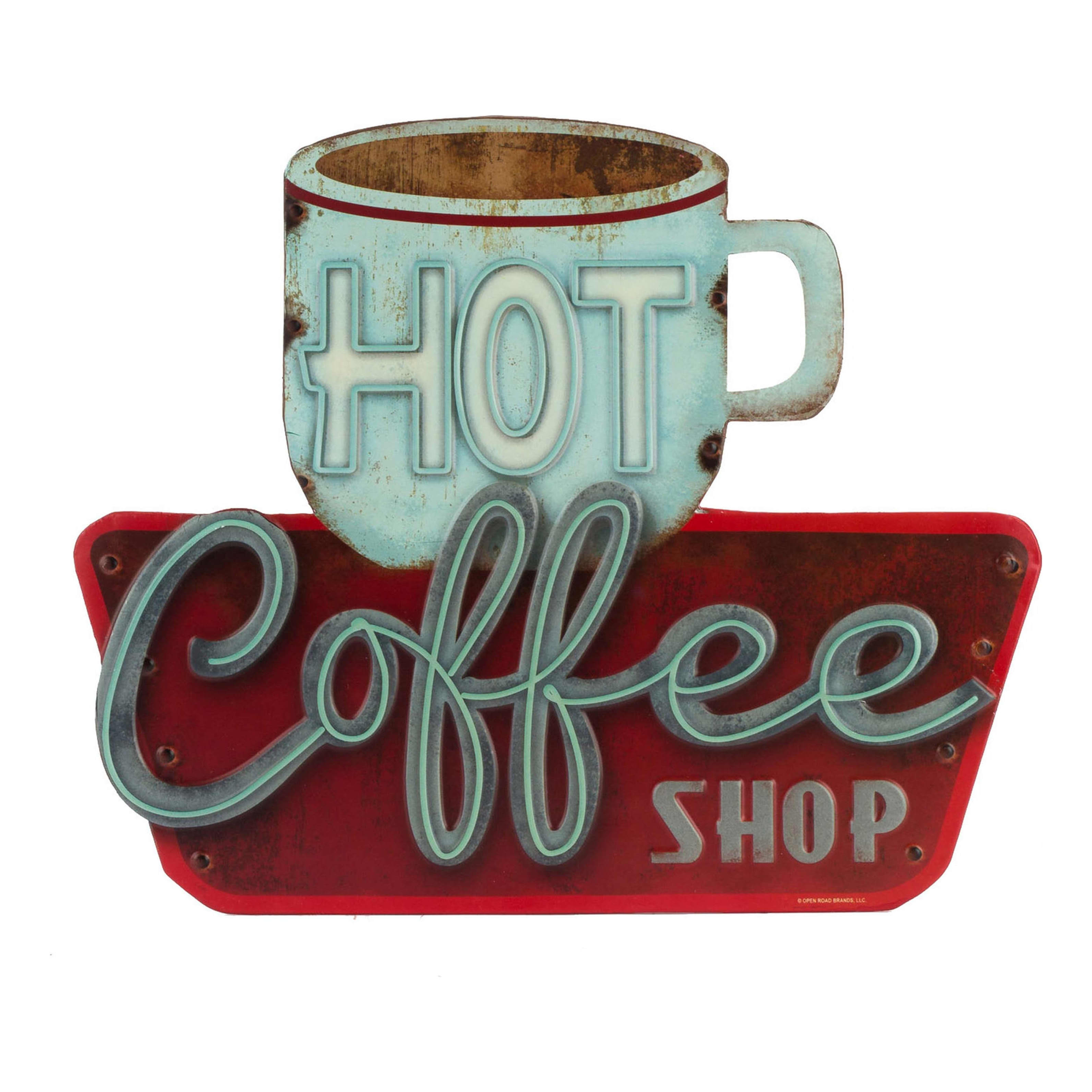 Open Road's Hot Coffee Tin Sign