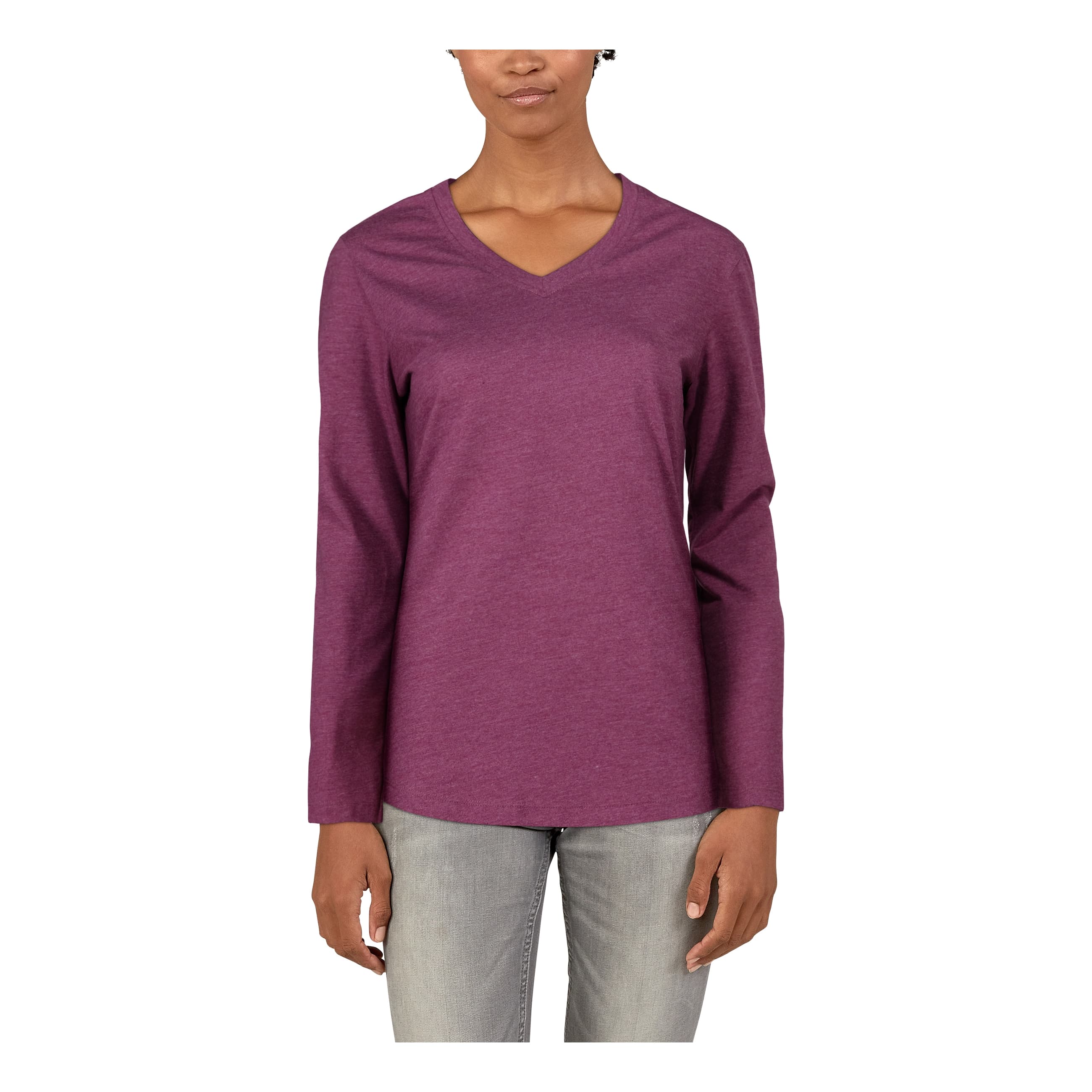 Natural Reflections® Women’s Essential V-Neck T-Shirt - Prune