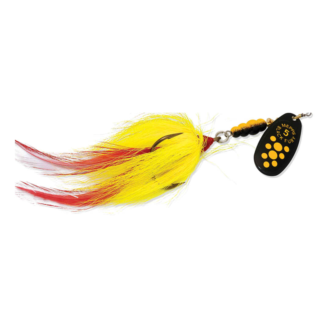 Mepps® Black Fury Musky Killer Lures - Yellow Blade/Yellow Tail