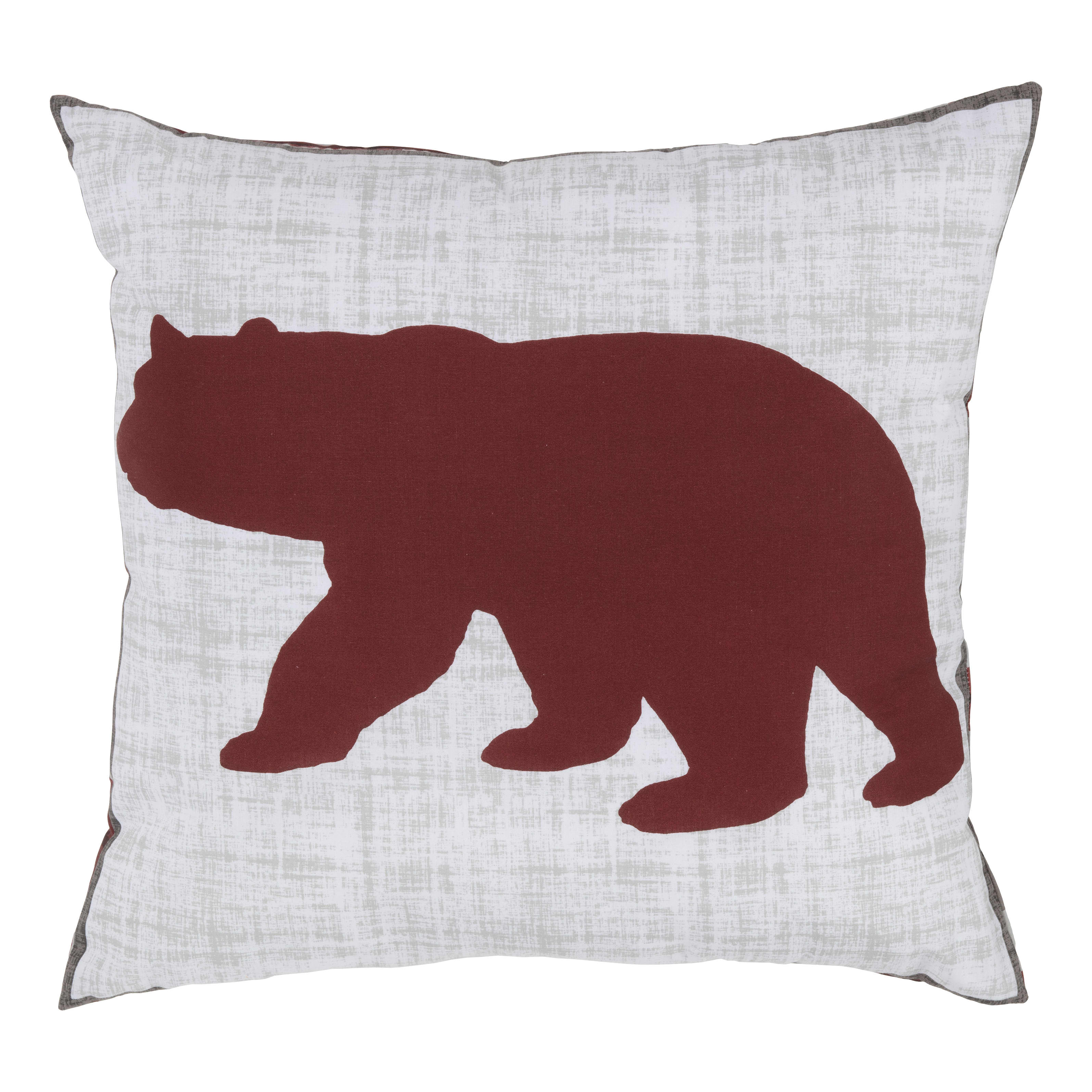 White River Alaskan Wildlife Collection Bear Plaid Decorative Pillow