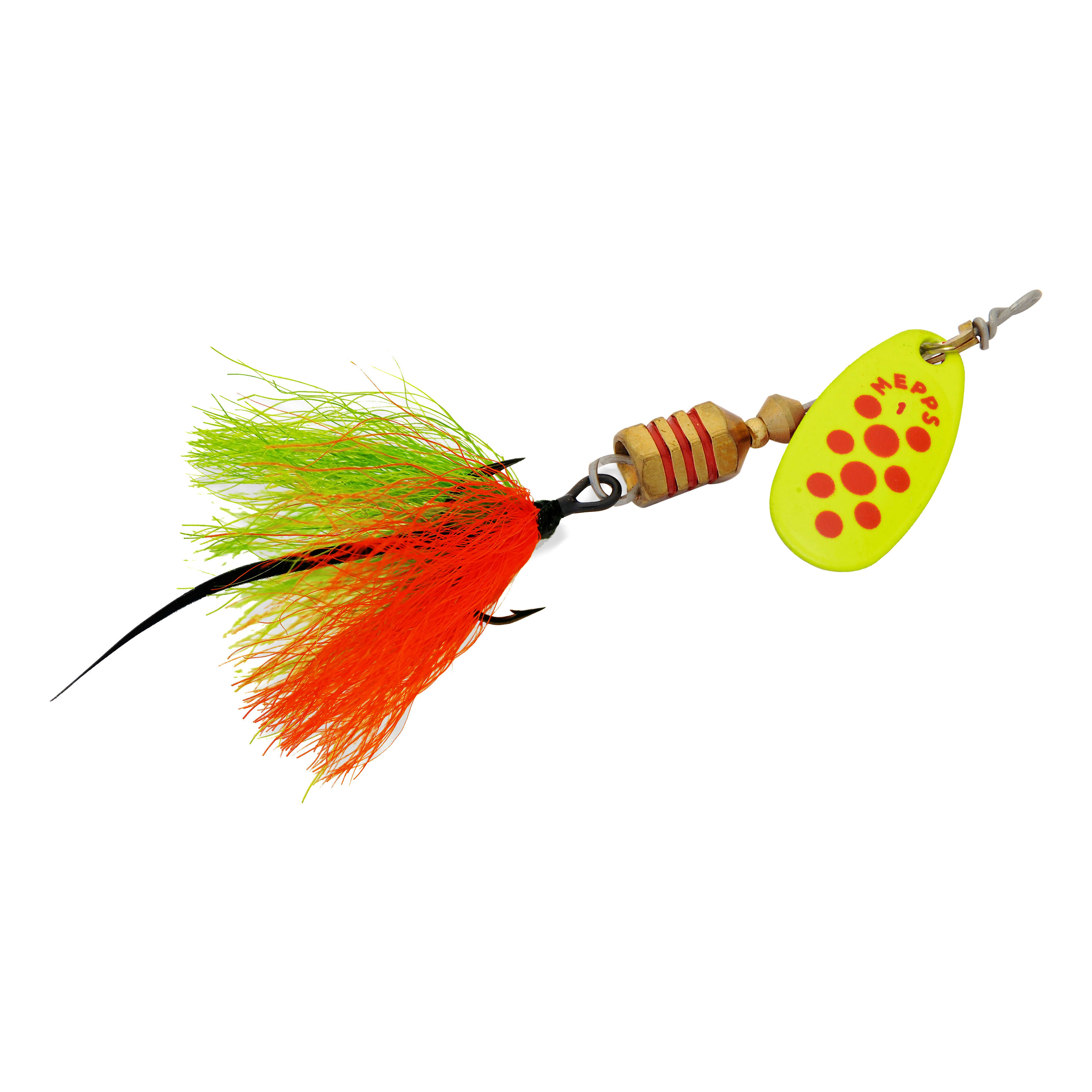 Mepps Comet Longtail Spinner - Chartreuse Red Dot