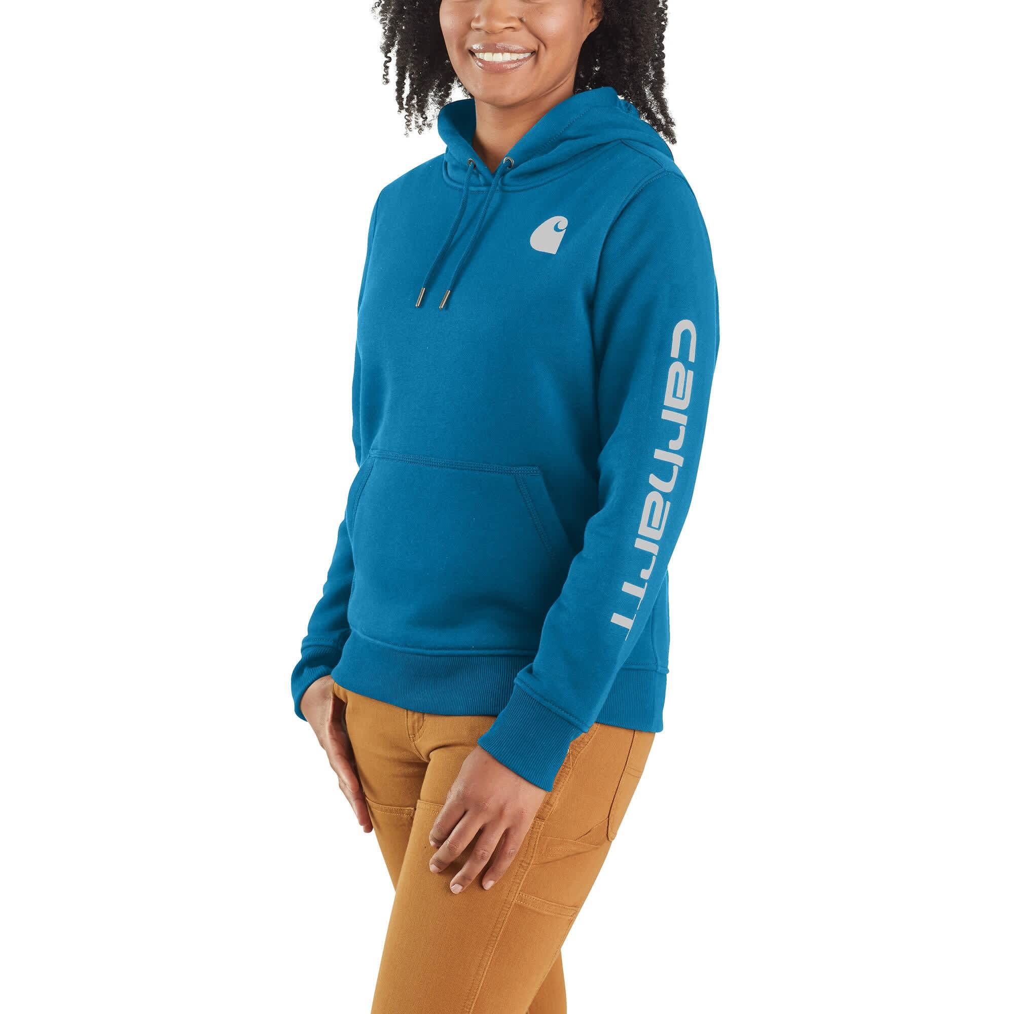 Carhartt women's clarksburg sales graphic sleeve pullover hoodie