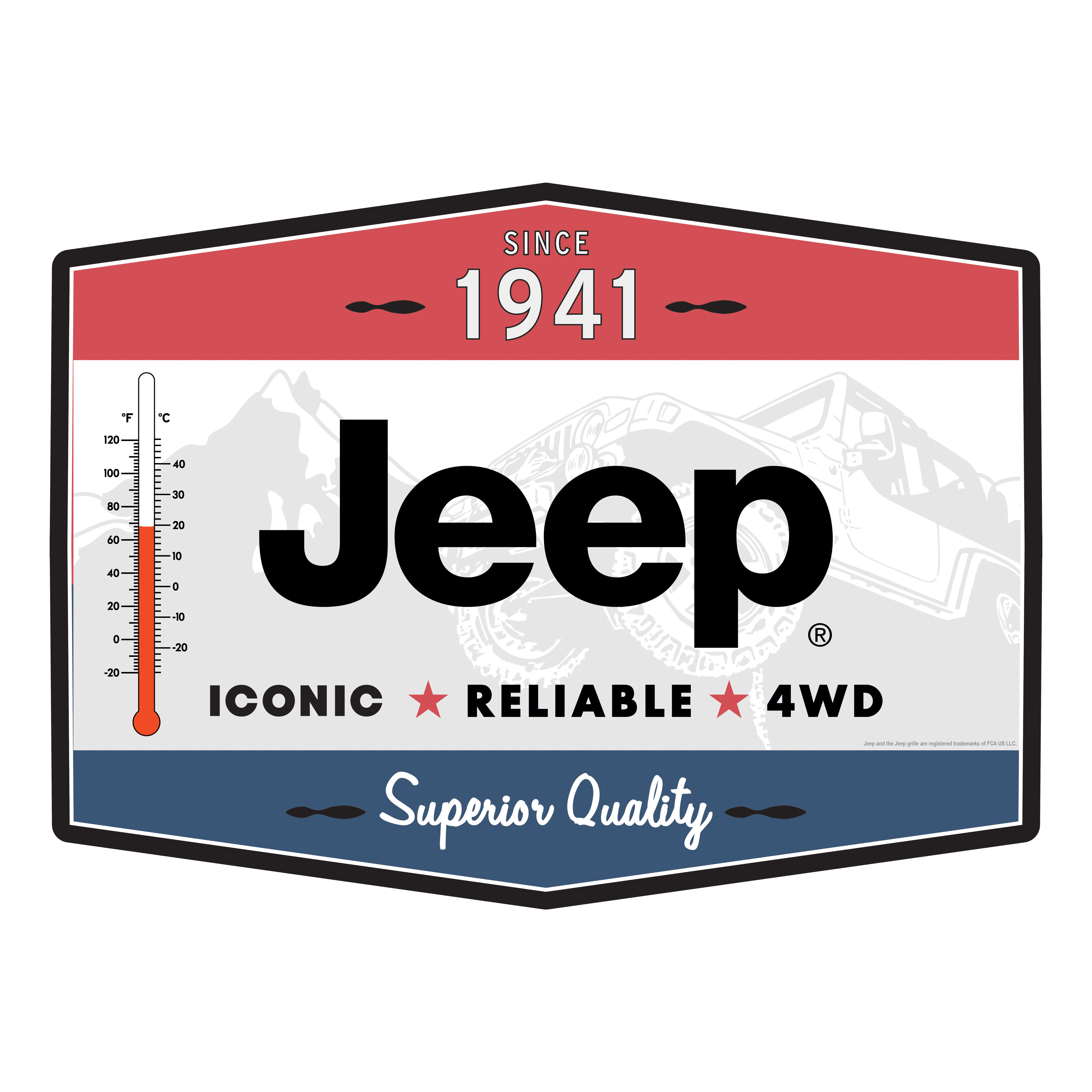 Open Roads Jeep Thermometer 