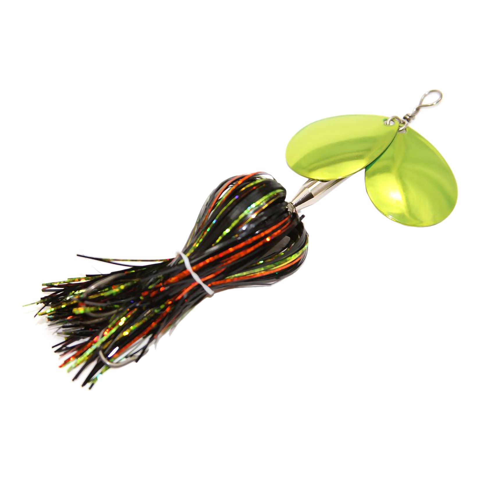 Musky Mayhem Micro Double Cowgirl Spinner - Blackfire Trans Chartreuse