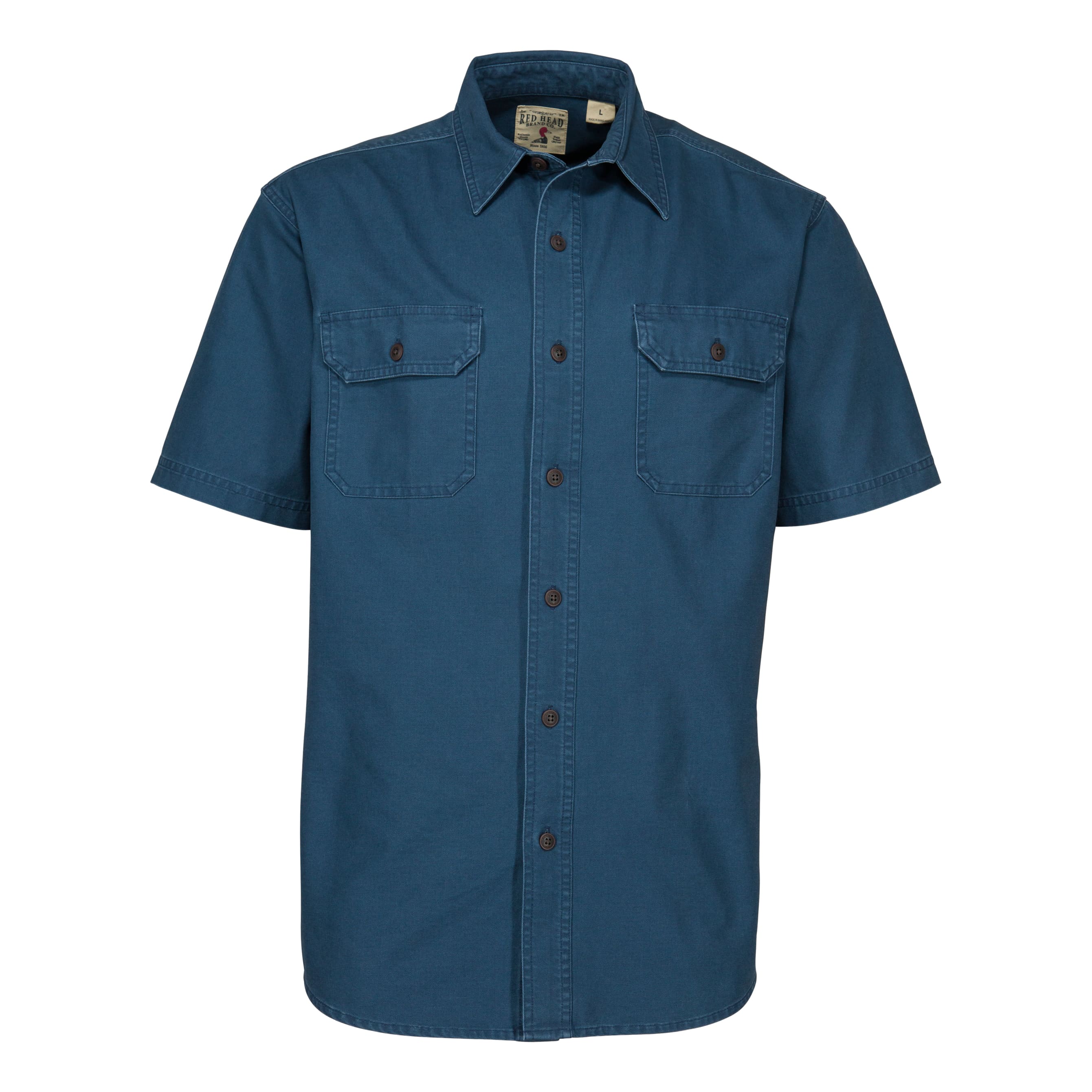 RedHead® Men’s Stonewash Canvas Short-Sleeve Shirt - Antique Blue