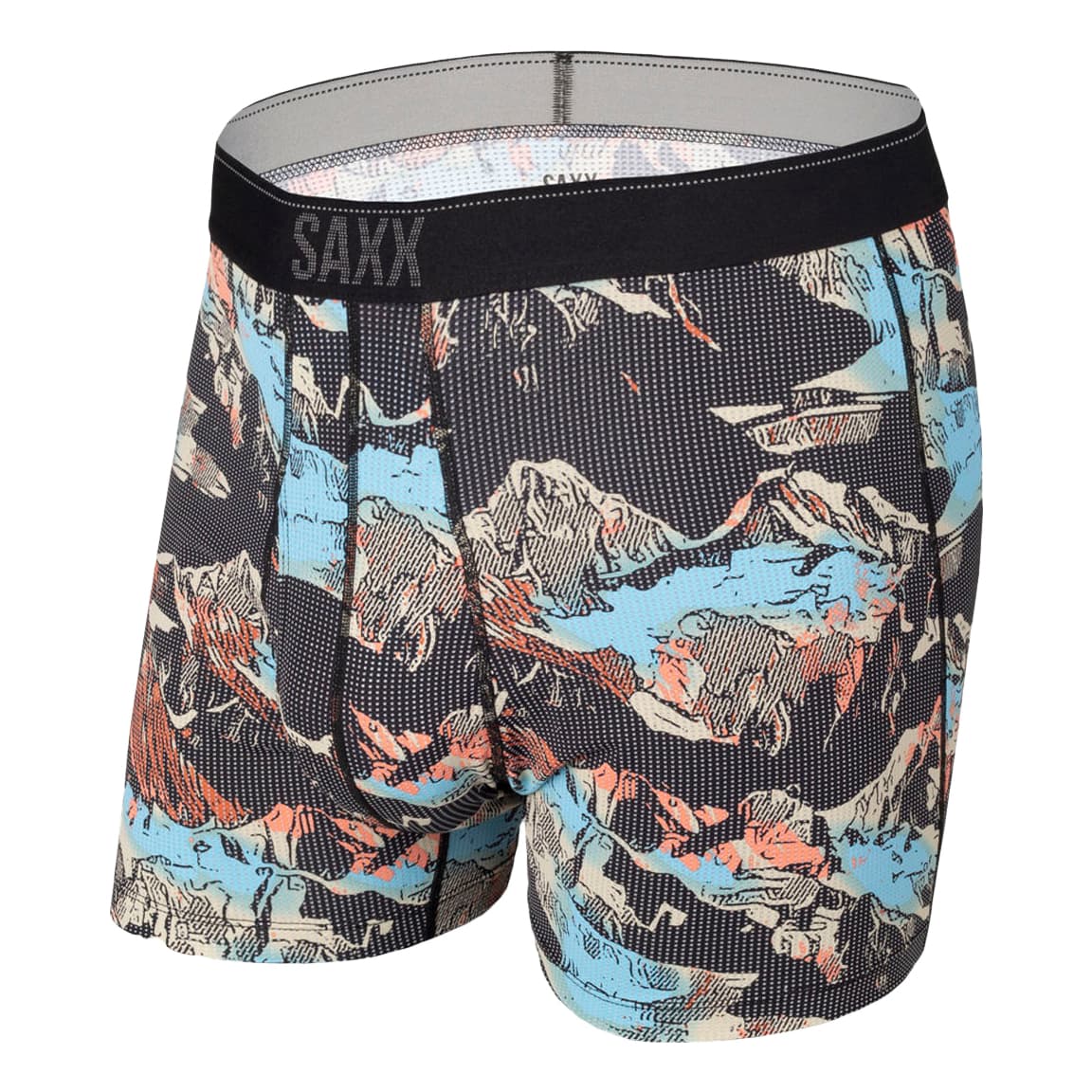 Saxx® Men’s Quest Boxer Brief with Fly - Black Mountainscape