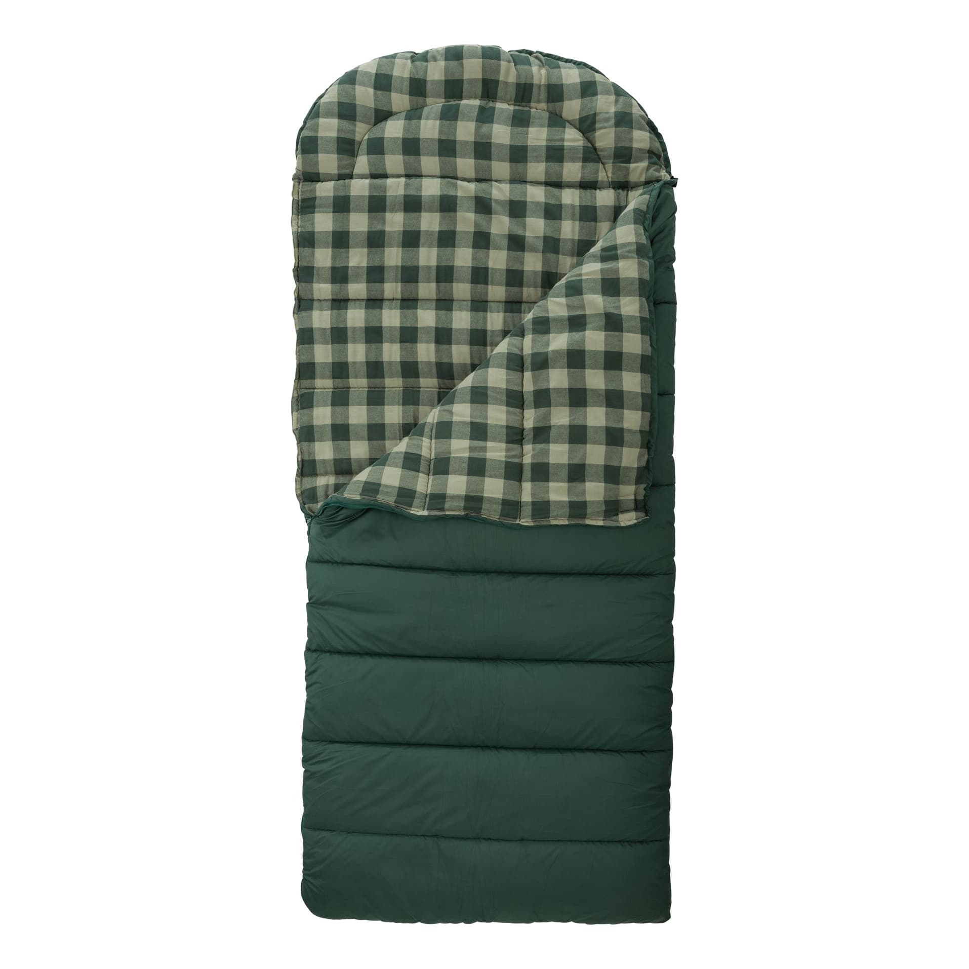 Rectangular sleeping bag with hood top
