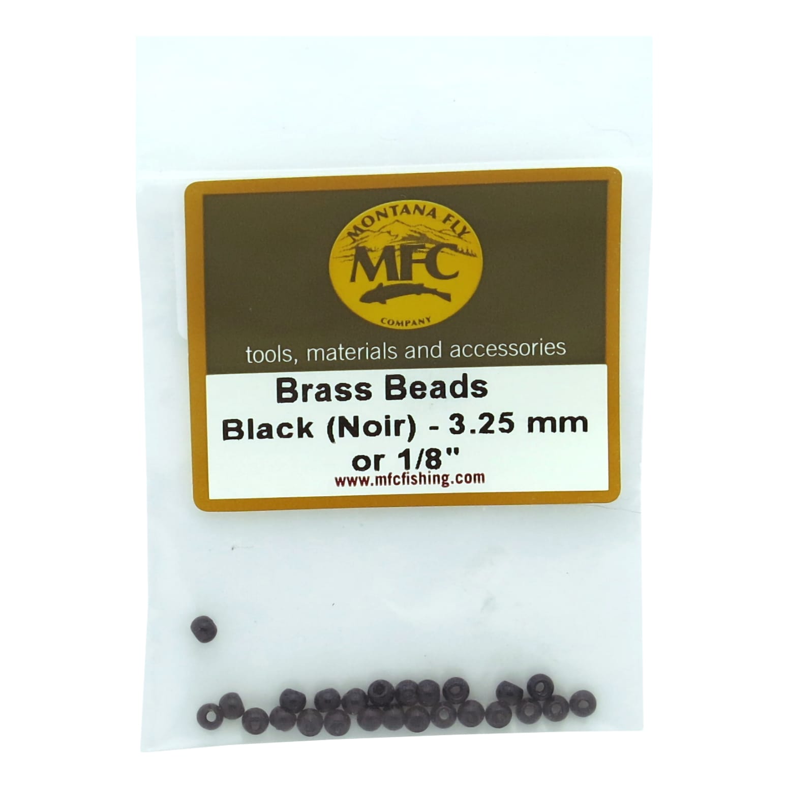 Montana Fly Company Brass Beads - 1/8" - Black