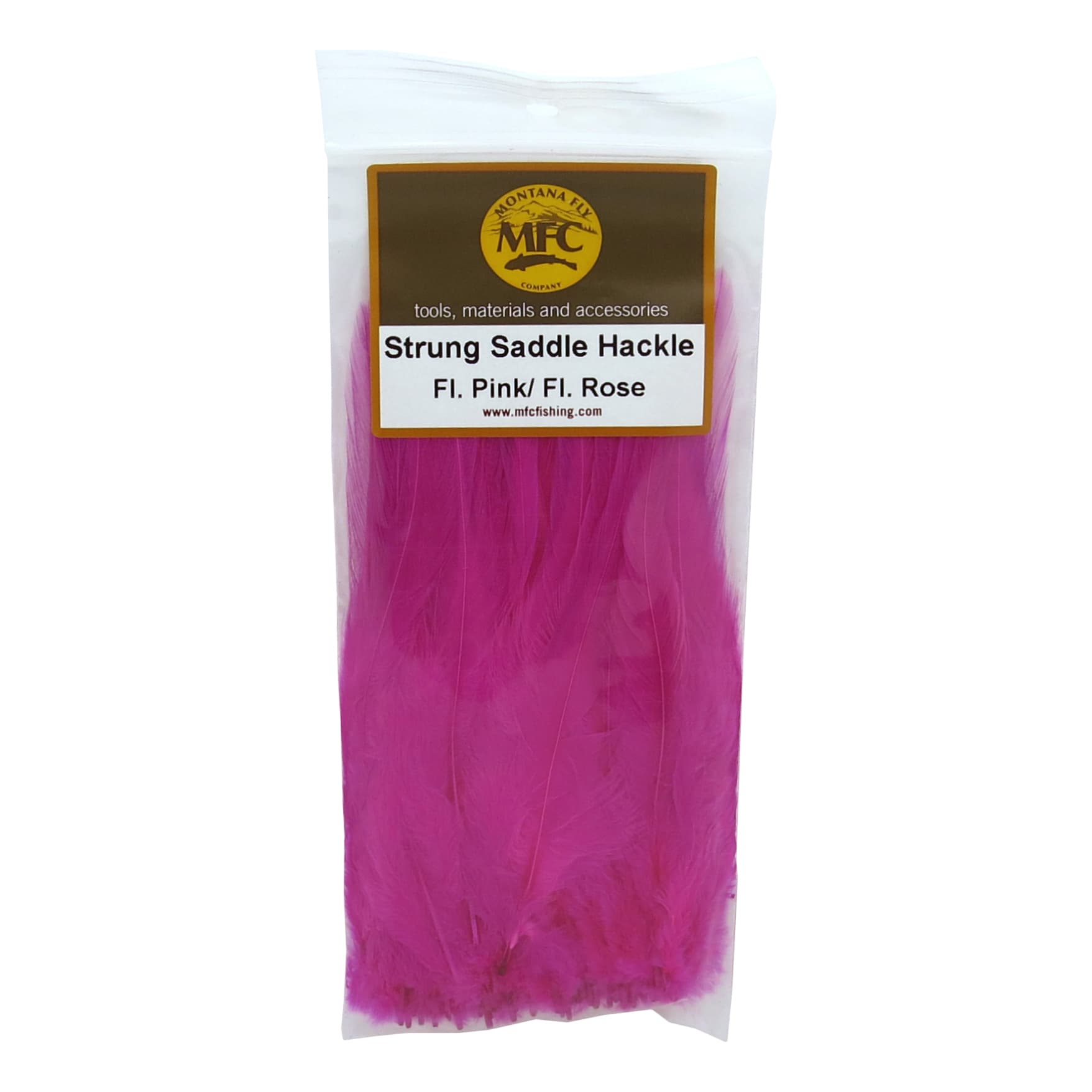 Montana Fly Company Barred Saddle Hackle - Fluorescent Pink