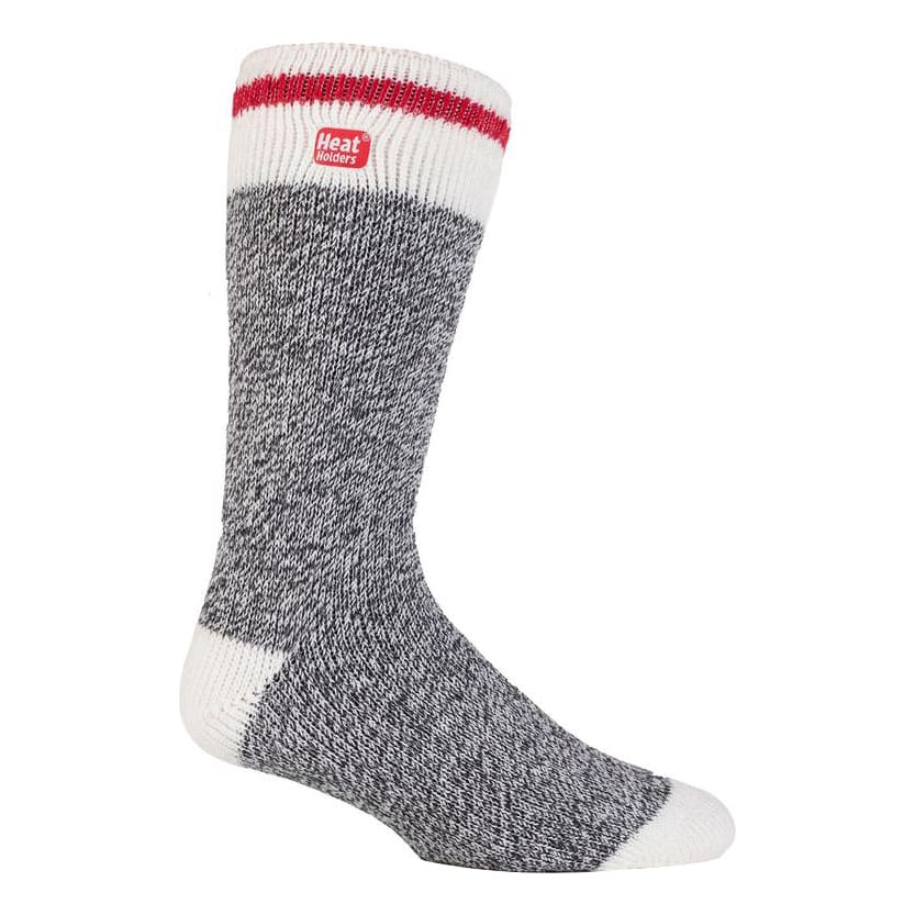 Heat Holders Men's Cream Block Twist Crew Socks - Charcoal,Heat Holders Men's Cream Block Twist Crew Socks - Charcoal