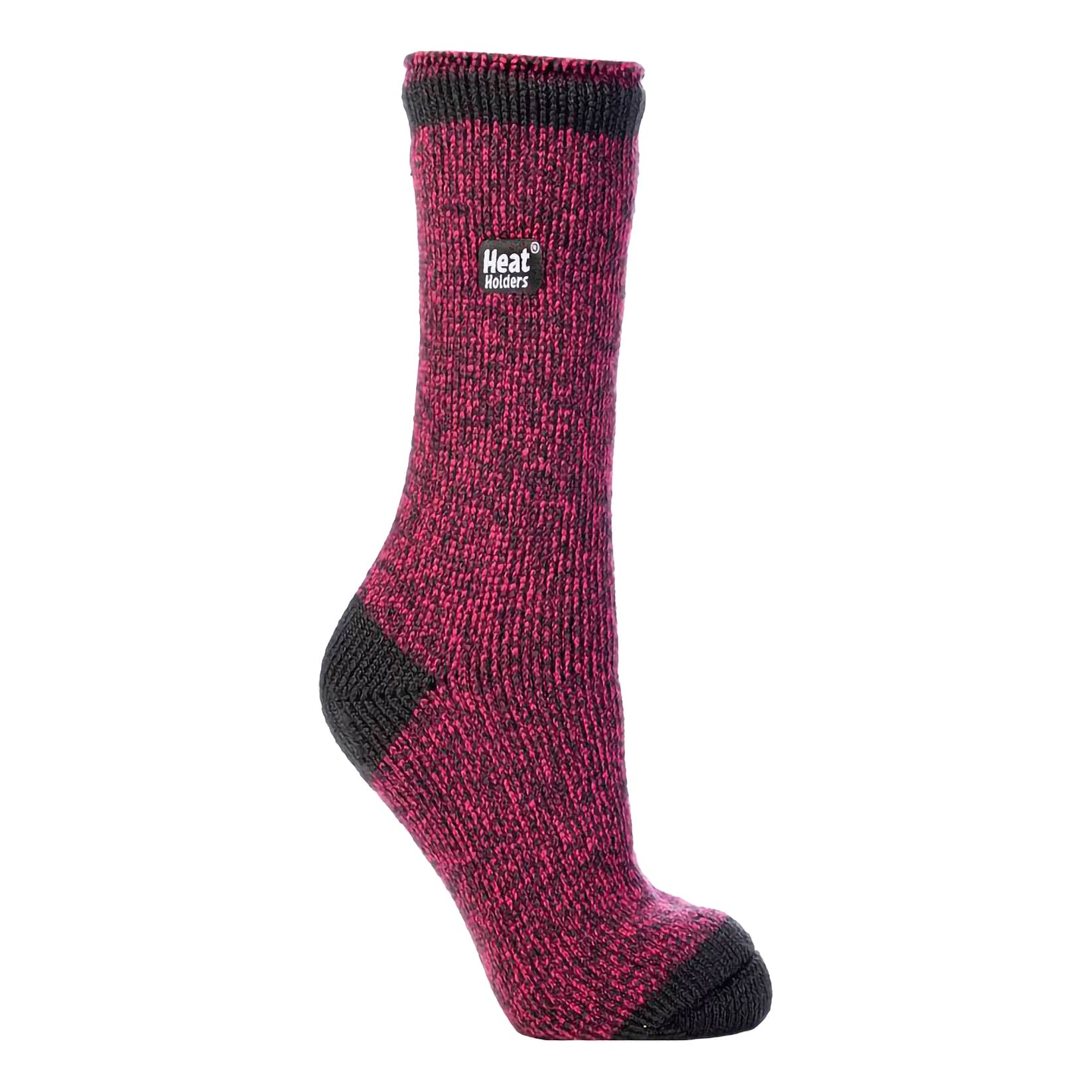Heat Holders® Women’s Twist Crew Socks - Raspberry/Charcoal