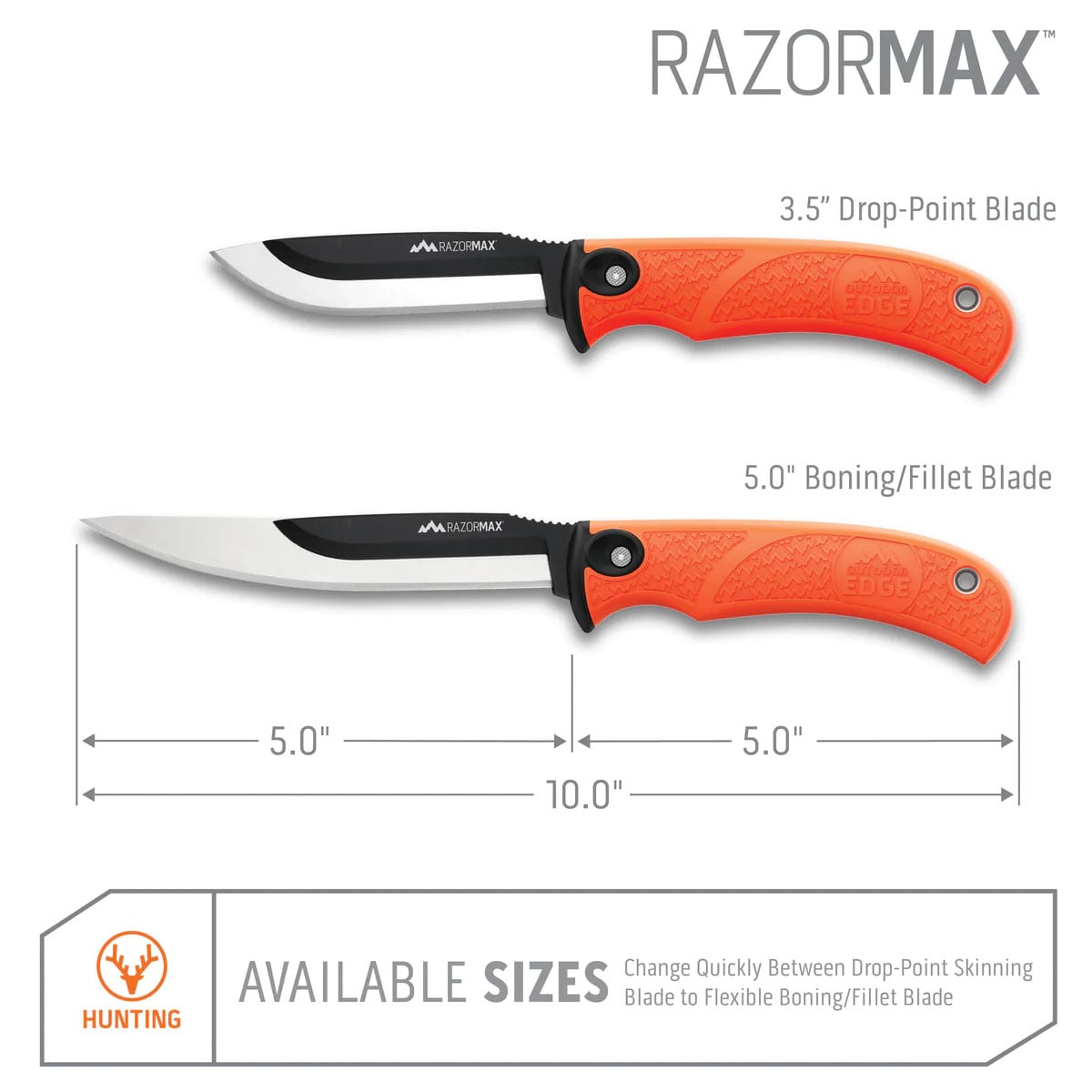 Outdoor Edge® RazorMax 5.0” Replaceable Fixed Blade Knife