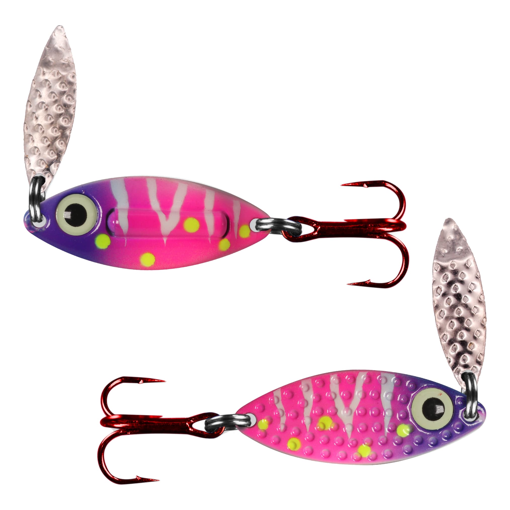 PK Lures Rattle Spoon - Purple Pink White Tiger