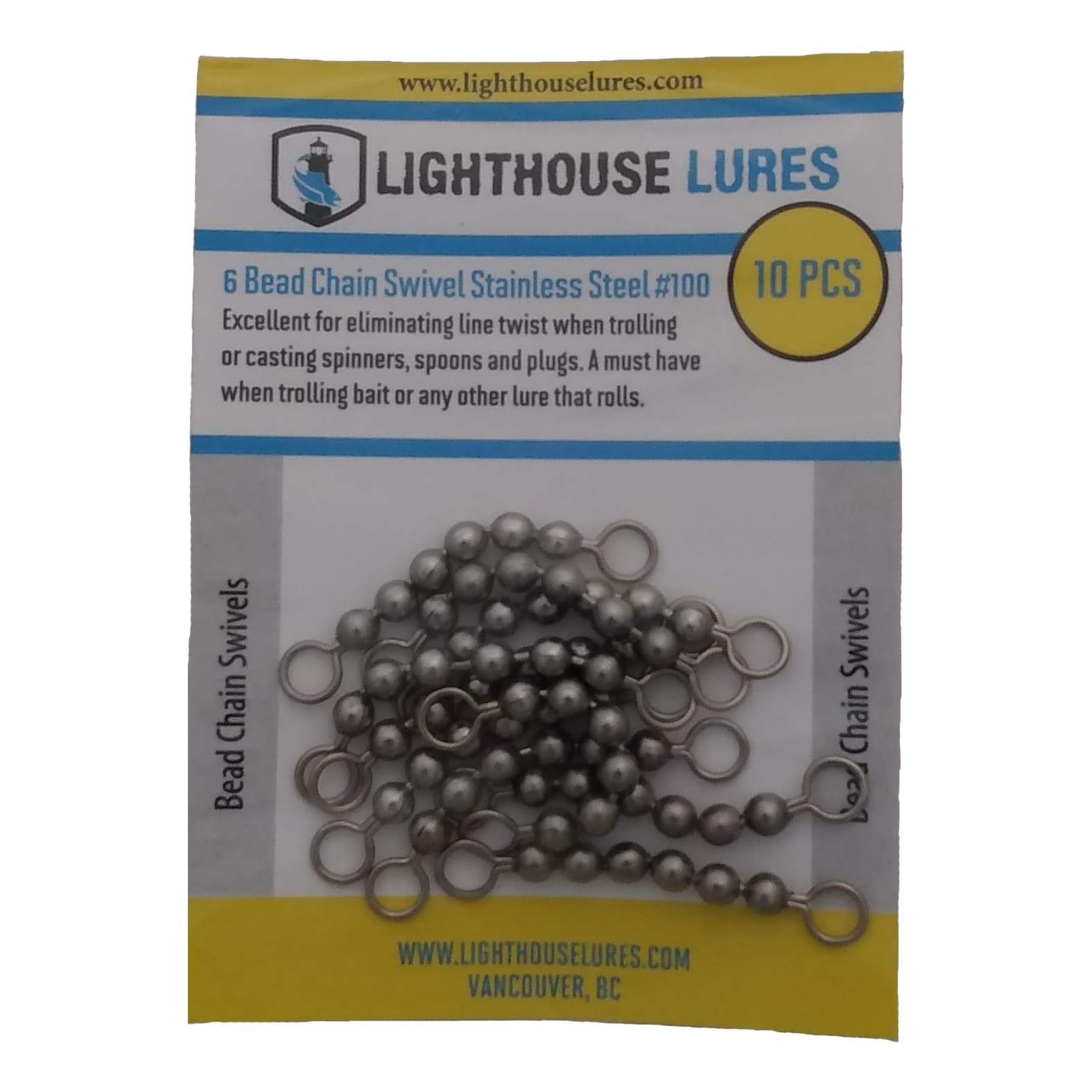 Lighthouse Lures Stainless Steel Bead Chain Swivels - Cabelas 