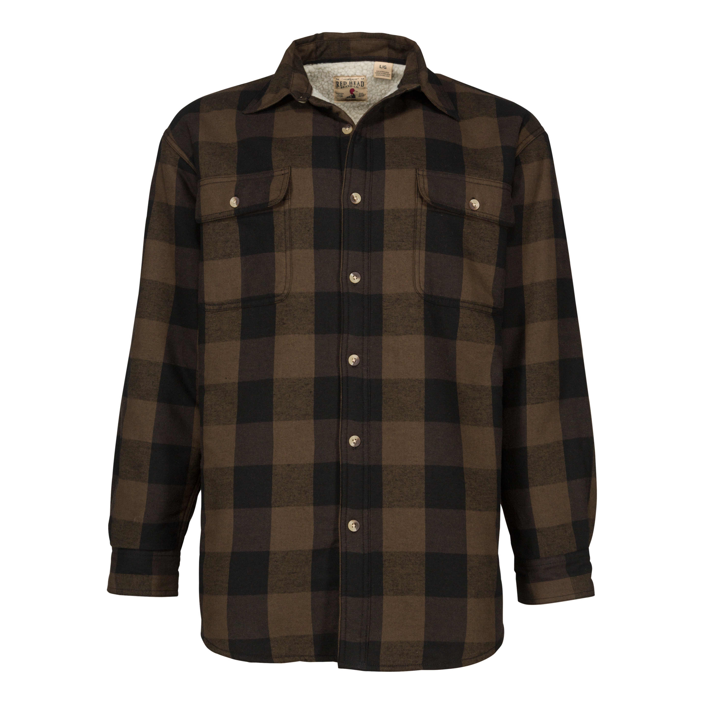 RedHead® Men's Long-Sleeve Sherpa-Lined Plaid Shirt