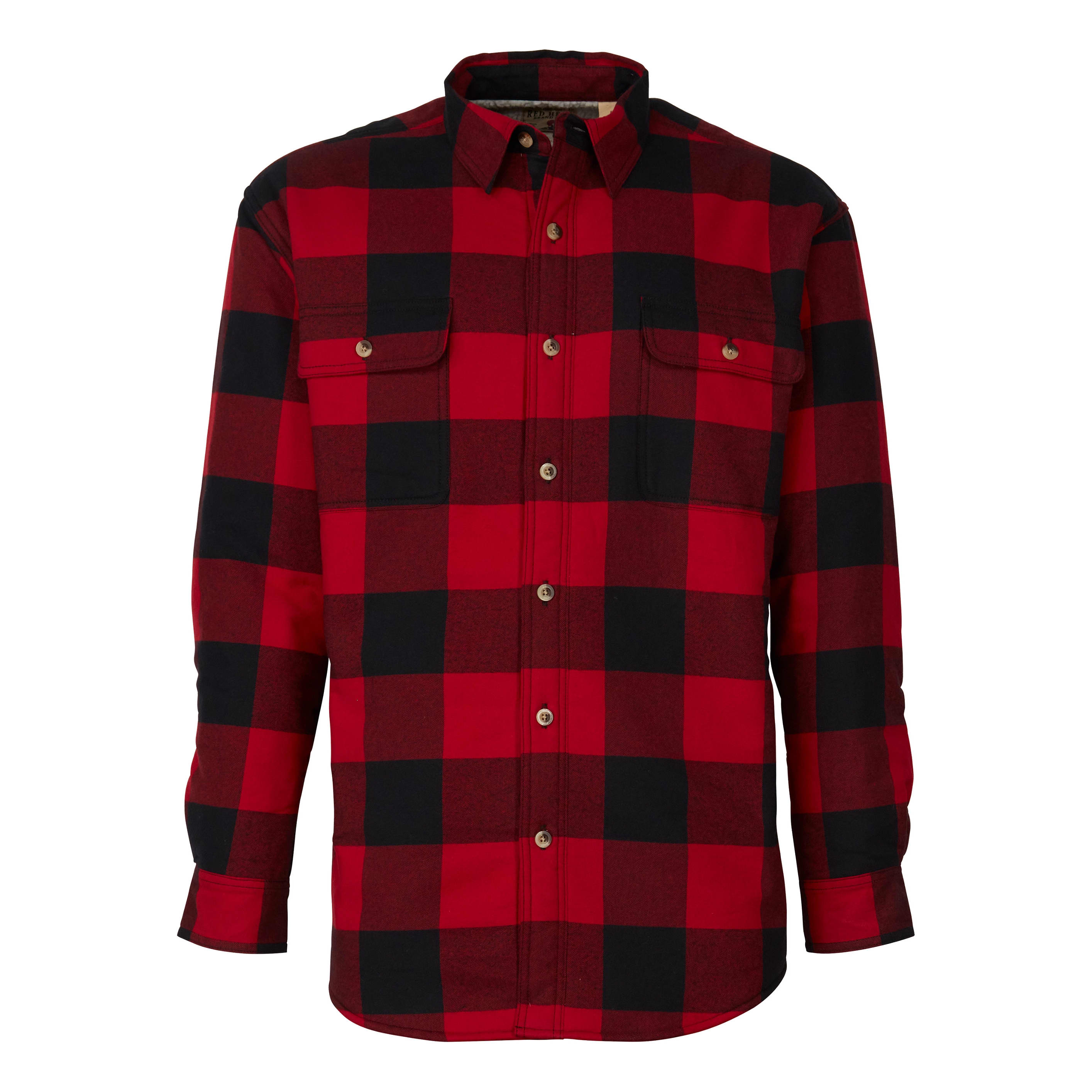 RedHead® Men’s Long-Sleeve Sherpa-Lined Plaid Shirt - Red Buffalo