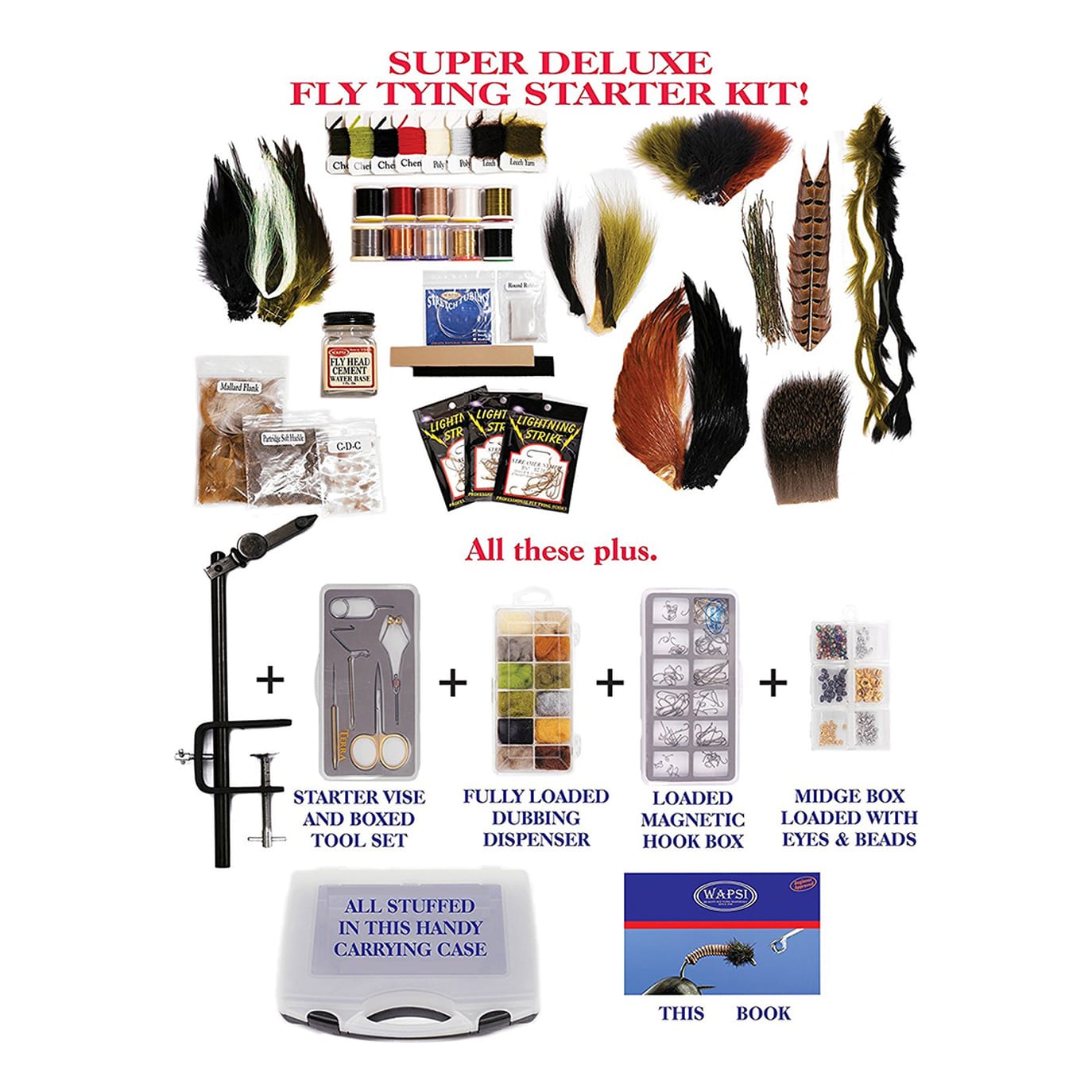 Cabela's Super Deluxe Fly Tying Kit - Kit Content View