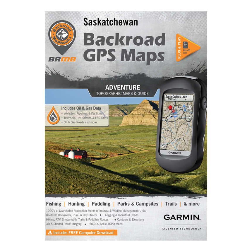Backroad Canadian GPS Micro SD Version Maps - Saskatchewan