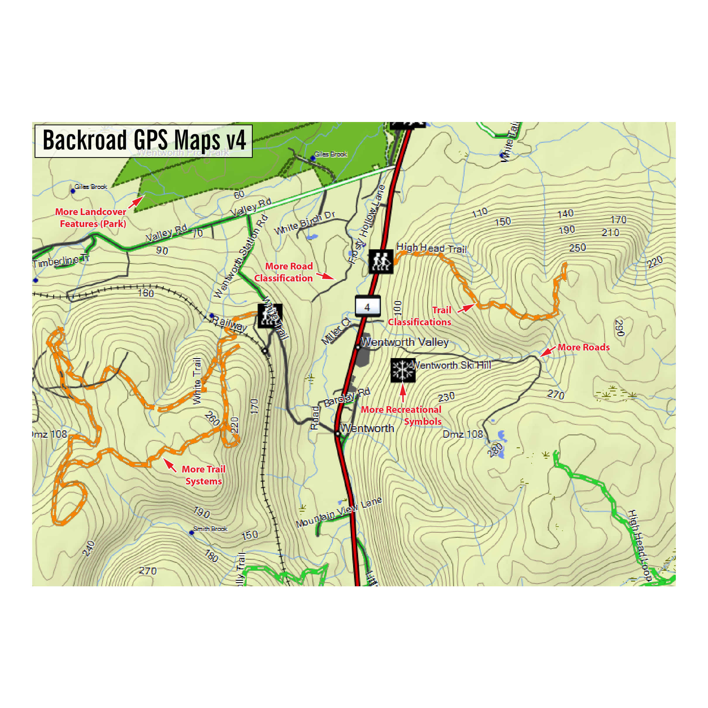 Backroad Canadian GPS Micro SD Version Maps - Map Example